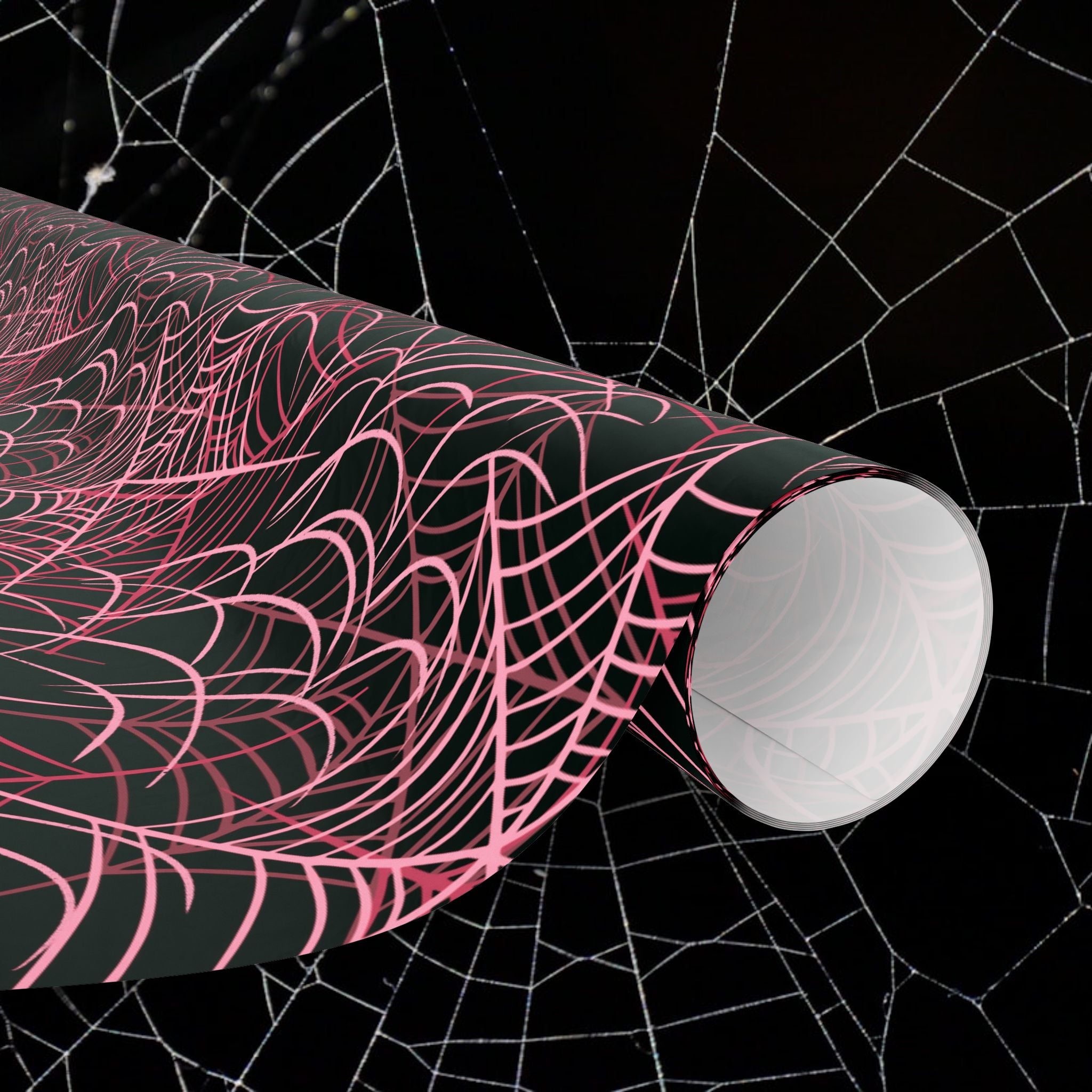 Pink Spiderwebs Wrapping Paper, Gift Wrap for Any Occasion, Unique Gift Packaging, Eco-Friendly, Holiday Wrapping, Birthday Celebration