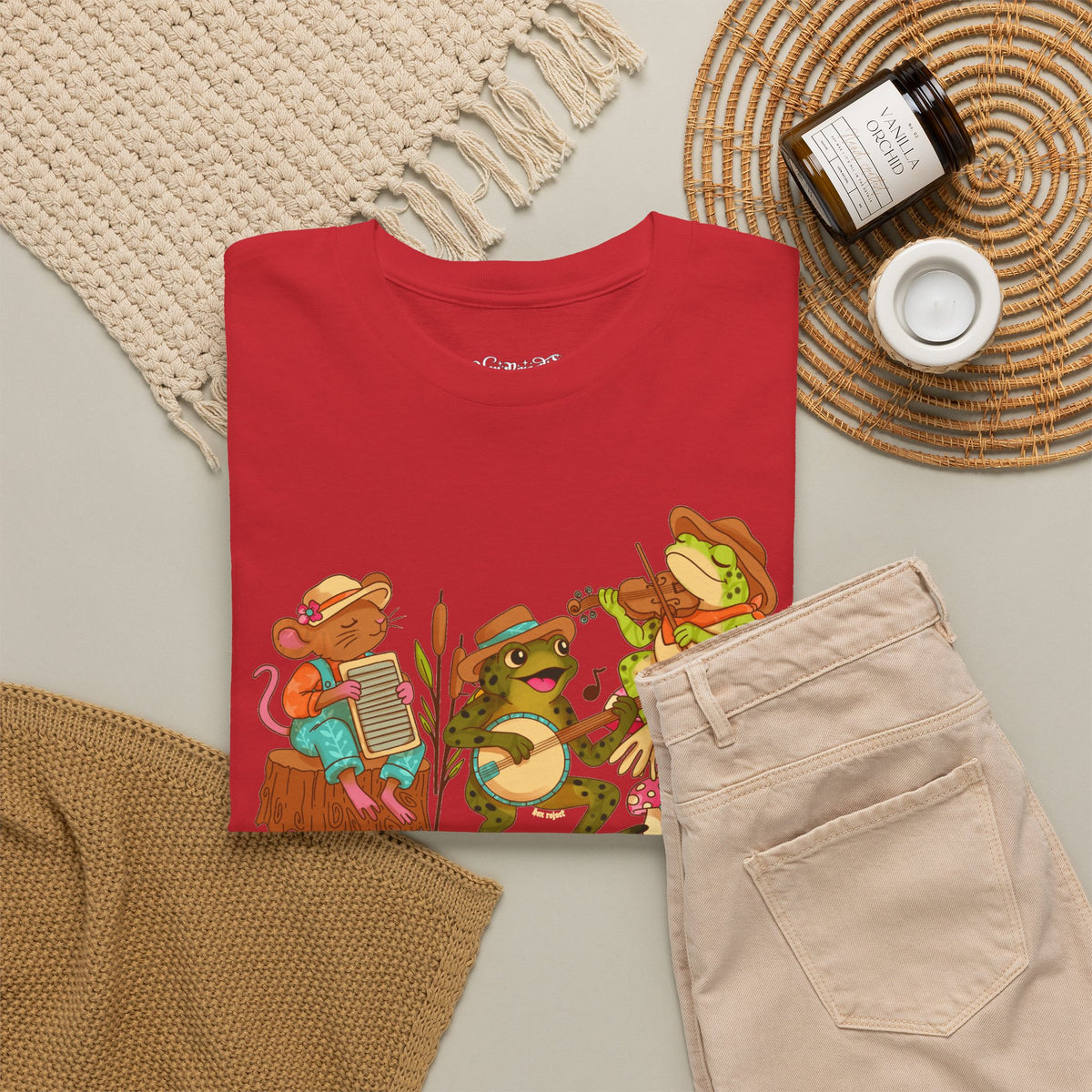 Support Your Local Swamp Band T-Shirt — Cute Frog & Mushroom Band Tee