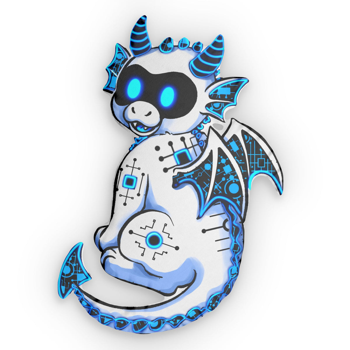 Blue Robot Dragon Shaped Pillow
