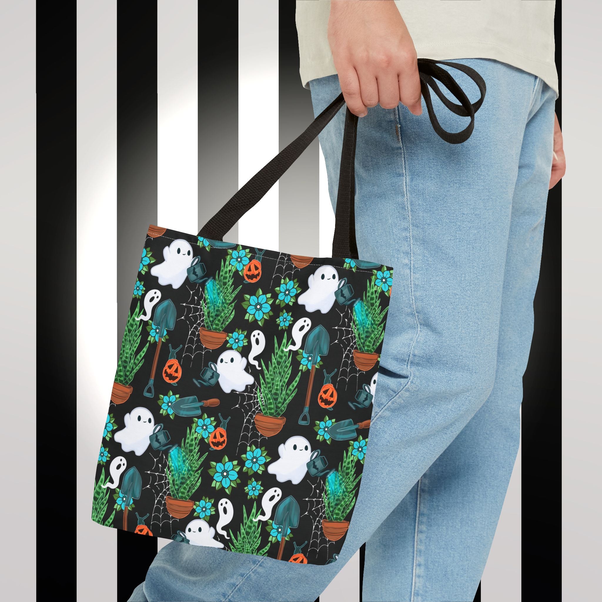 Haunted Garden Tote Bag — Cute Spooky All-Over-Print Reusable Shopper