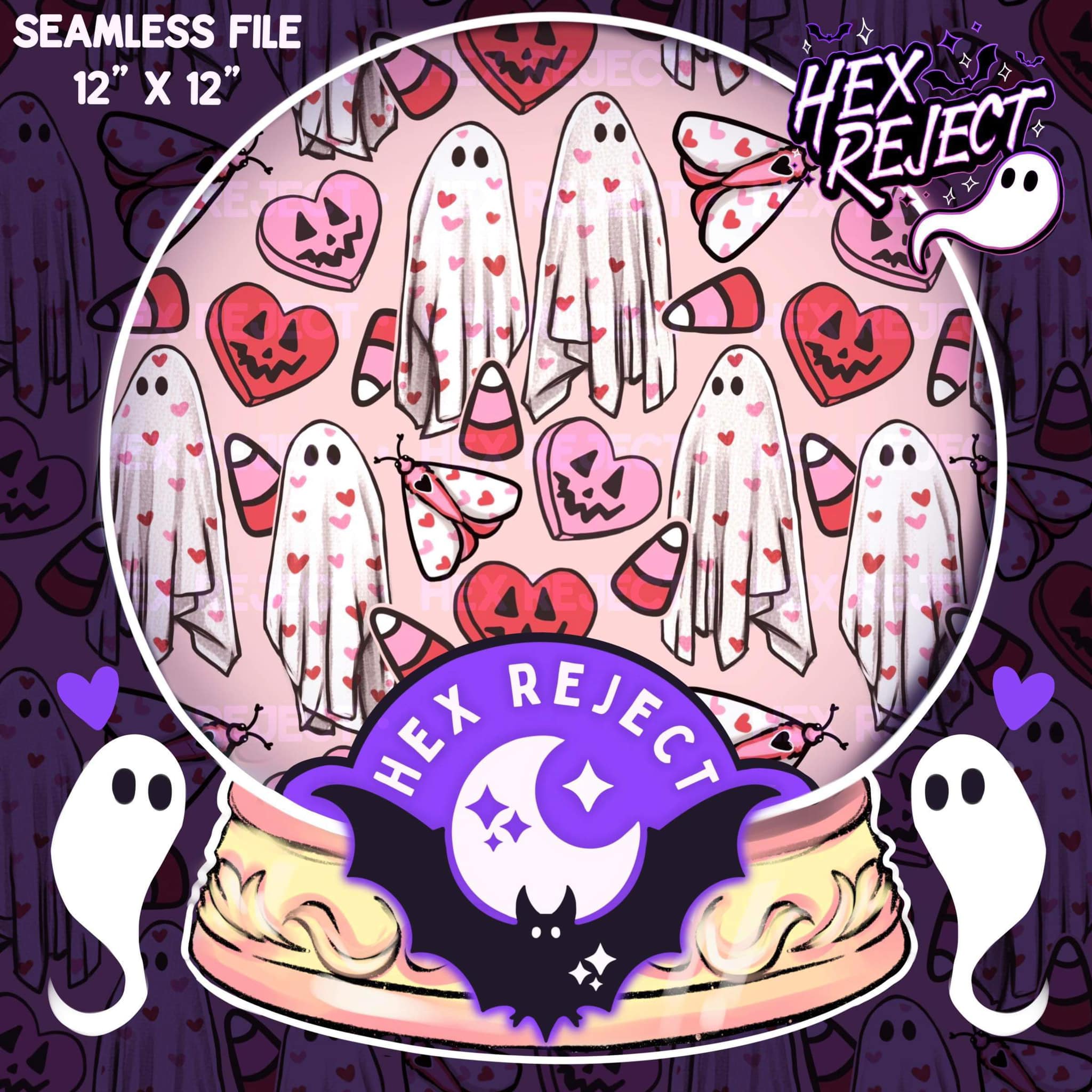 Valentine's Ghosties - Seamless file