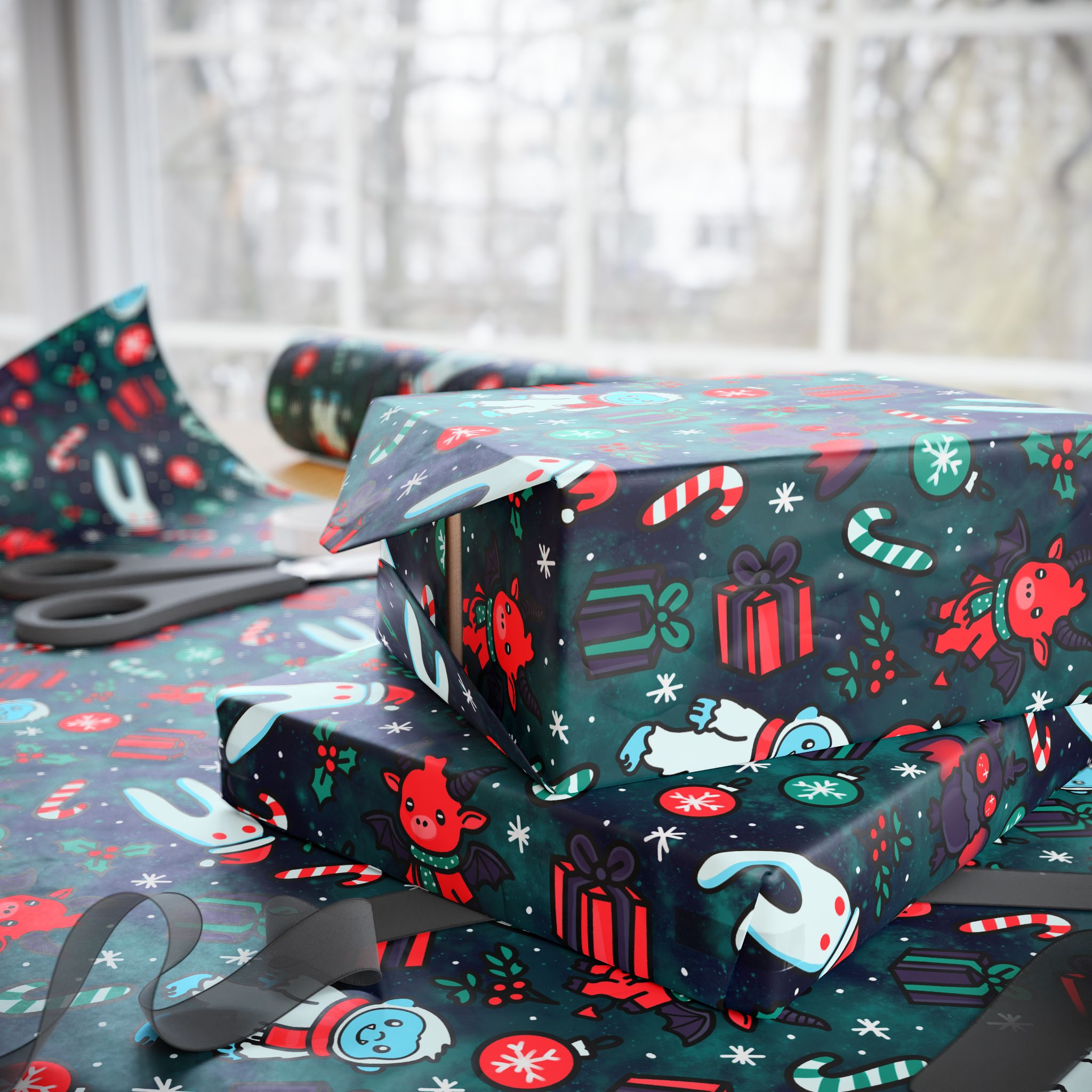 Merry Cryptid Wrapping Paper, Gift Wrap for Any Occasion, Unique Gift Packaging, Eco-Friendly, Holiday Wrapping, Birthday Celebration