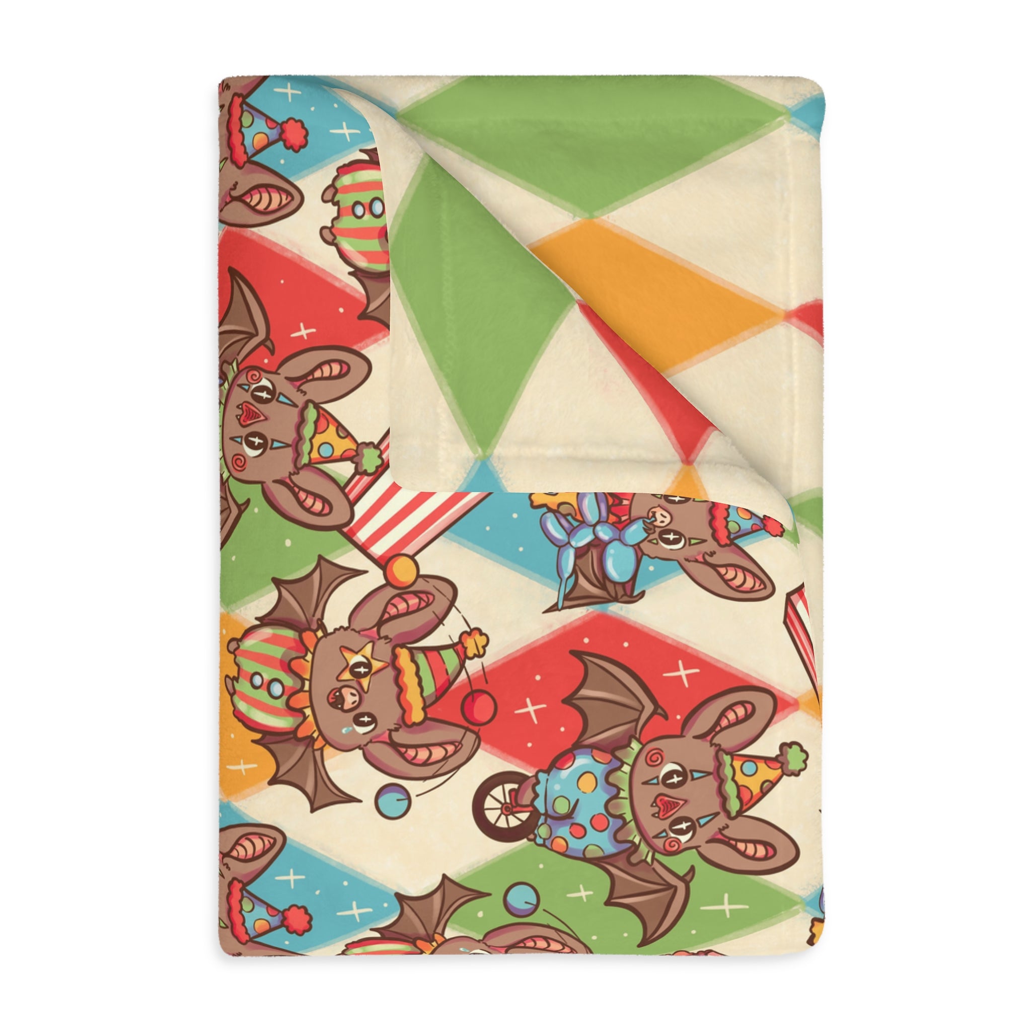 Circus Bats Blanket — Double Sided Reversible Velveteen Throw