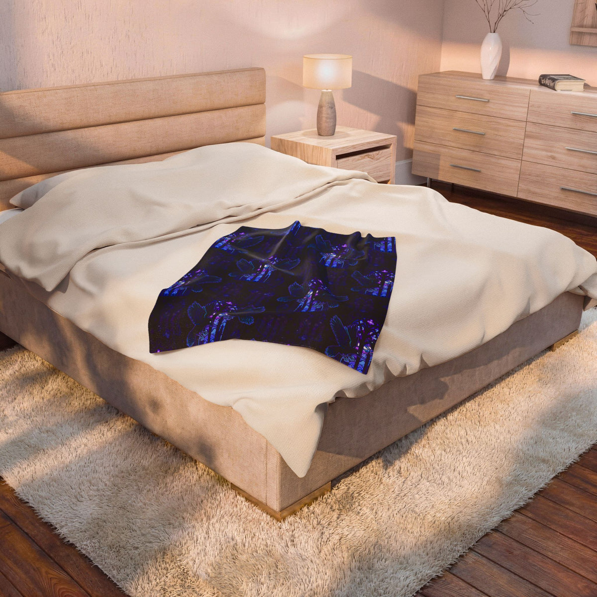 Muninn & Huginn Norse Raven Gothic Velveteen Plush Blanket