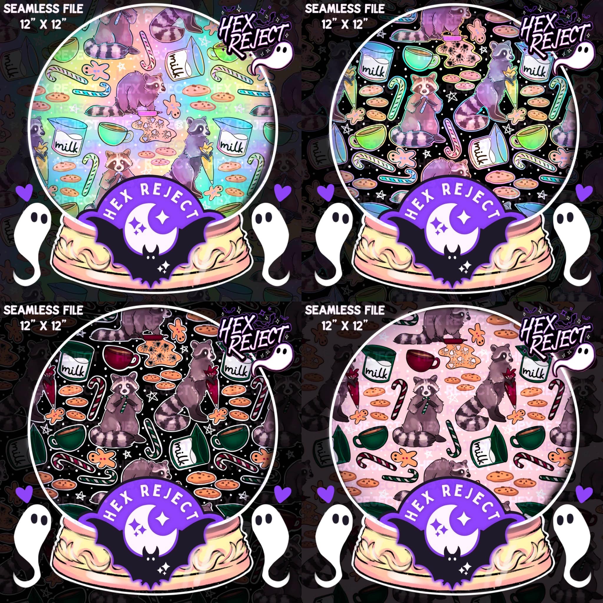 Trashmas Cookies Raccoons - Seamless file