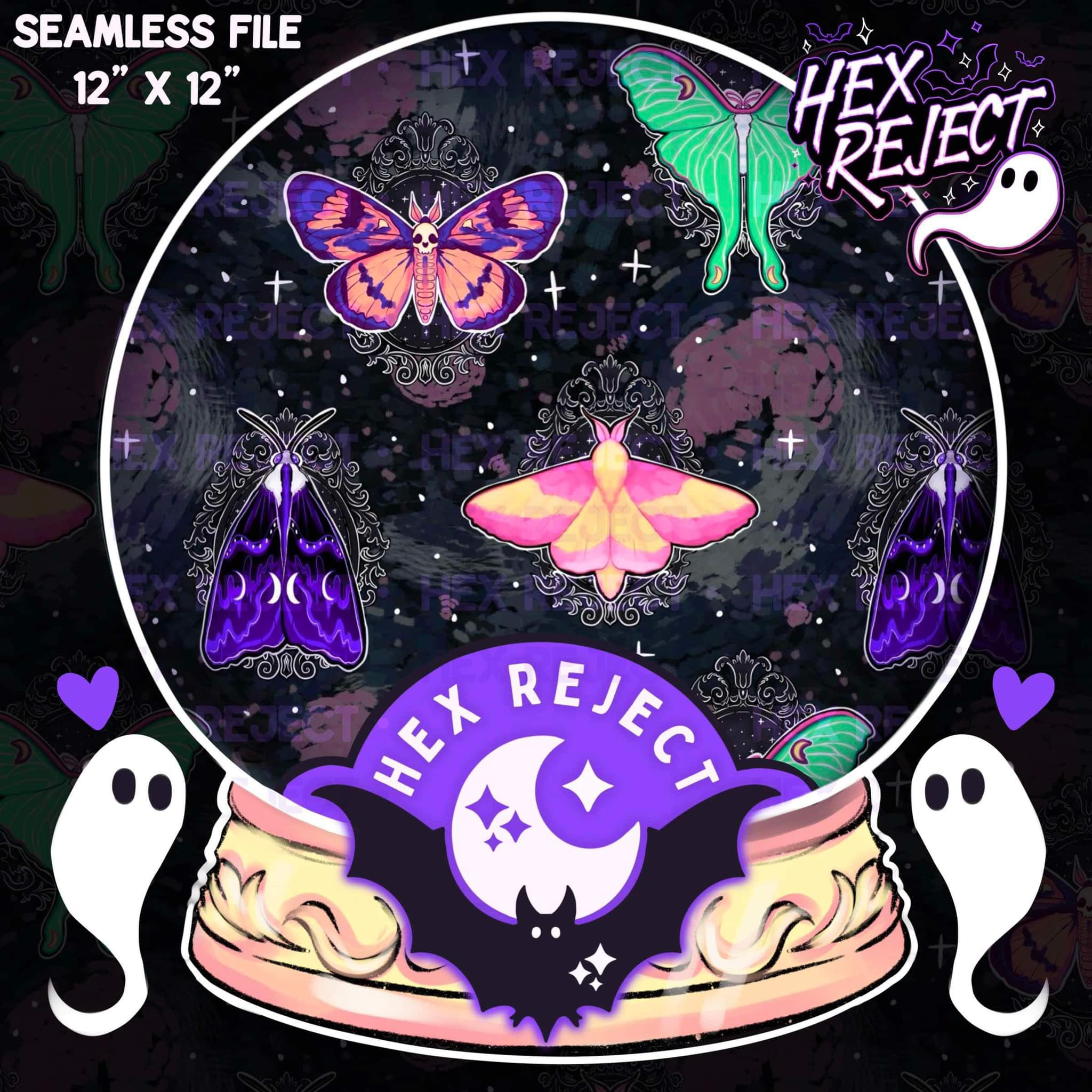 Framed Moths - Seamless file