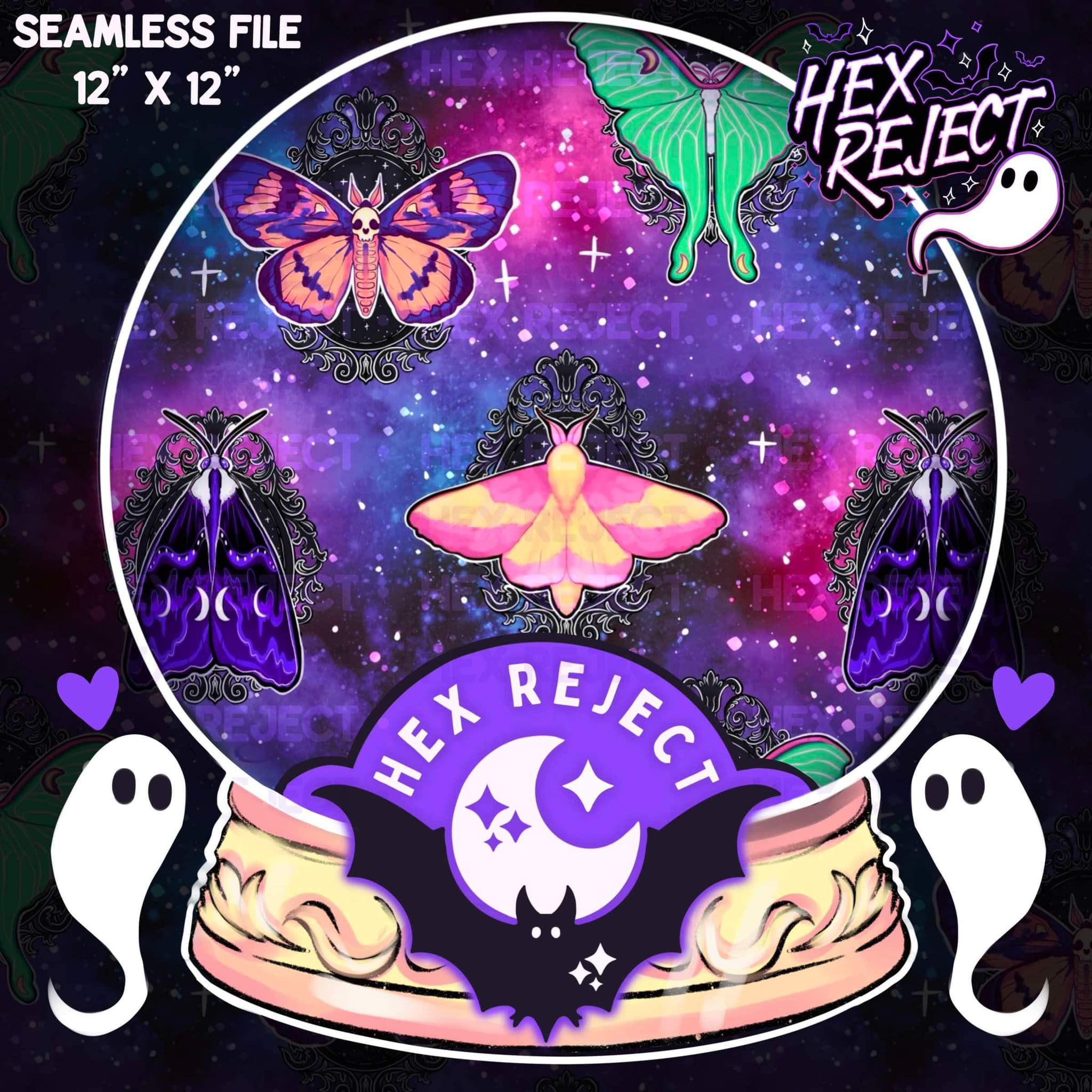 Framed Moths - Seamless file