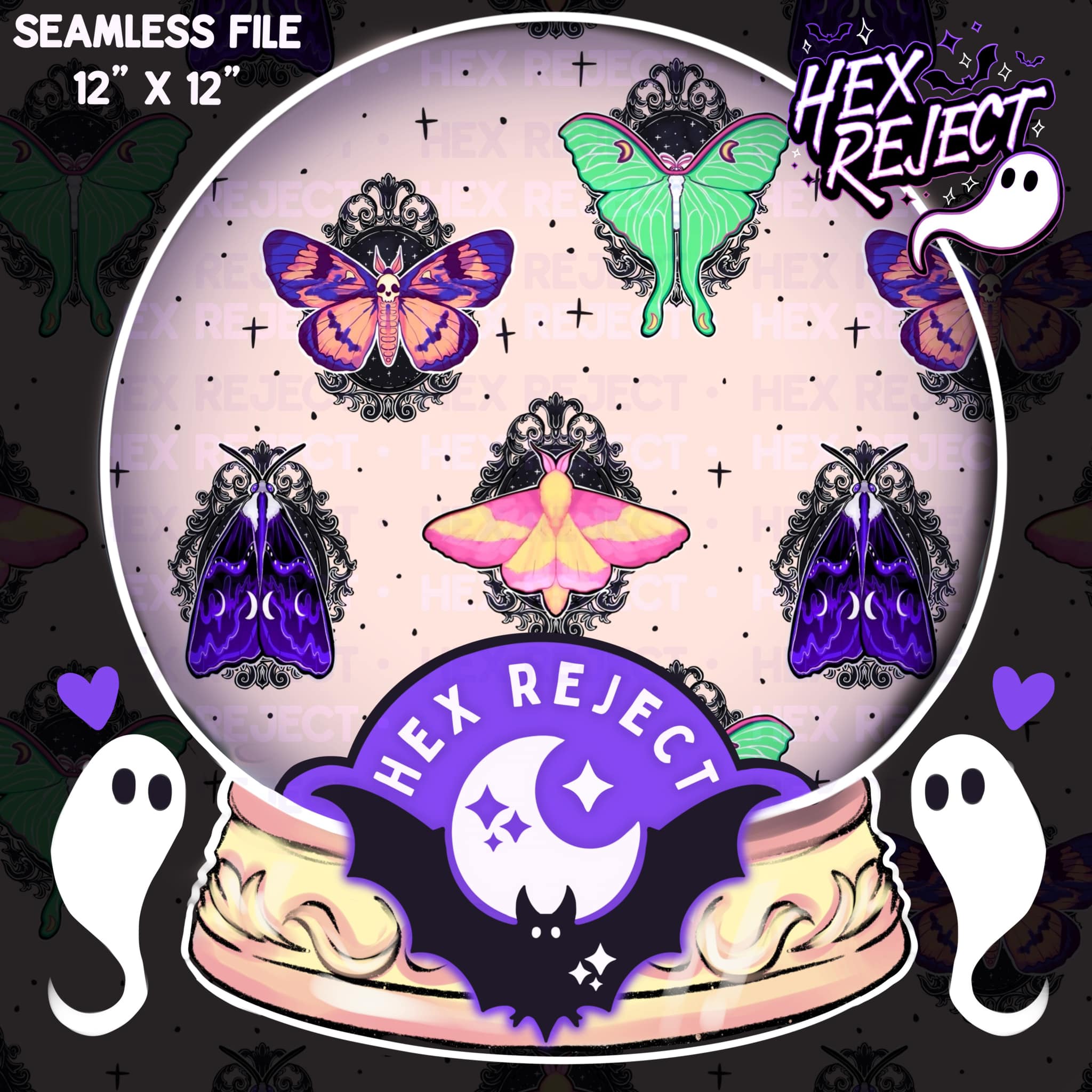 Framed Moths - Seamless file