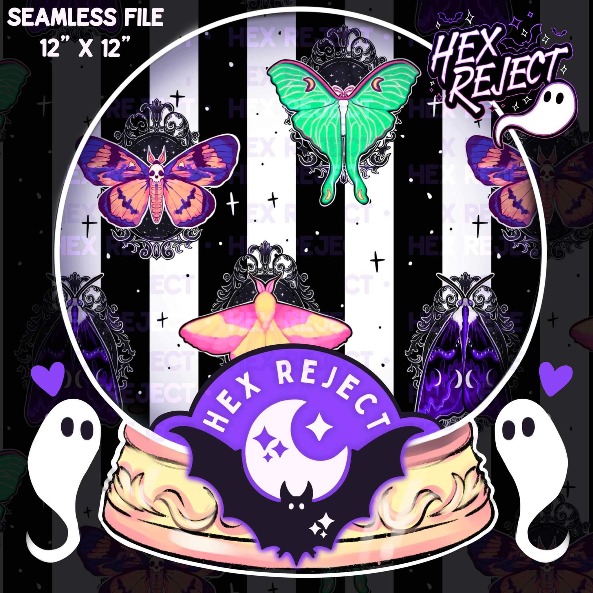 Framed Moths - Seamless file