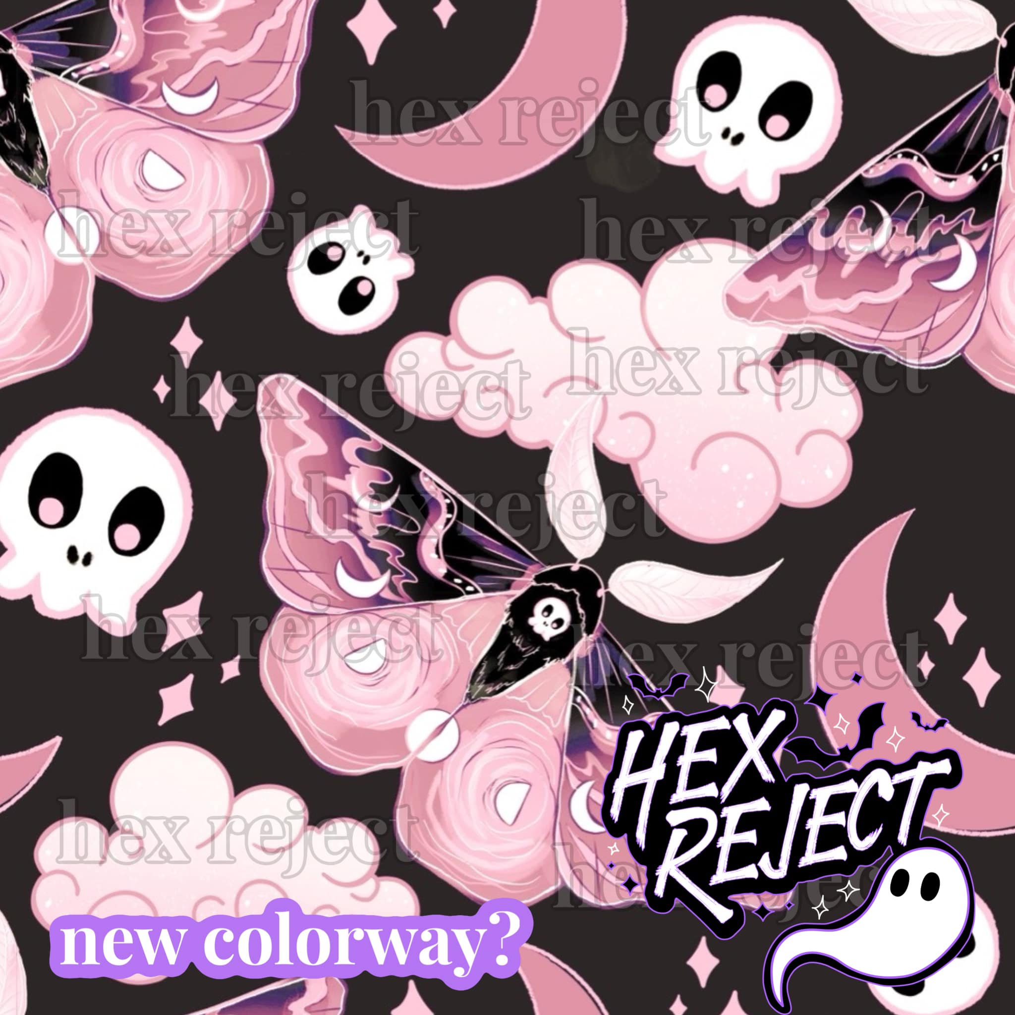 Dark Goth Moth - Aesthetic Colorway - Seamless File