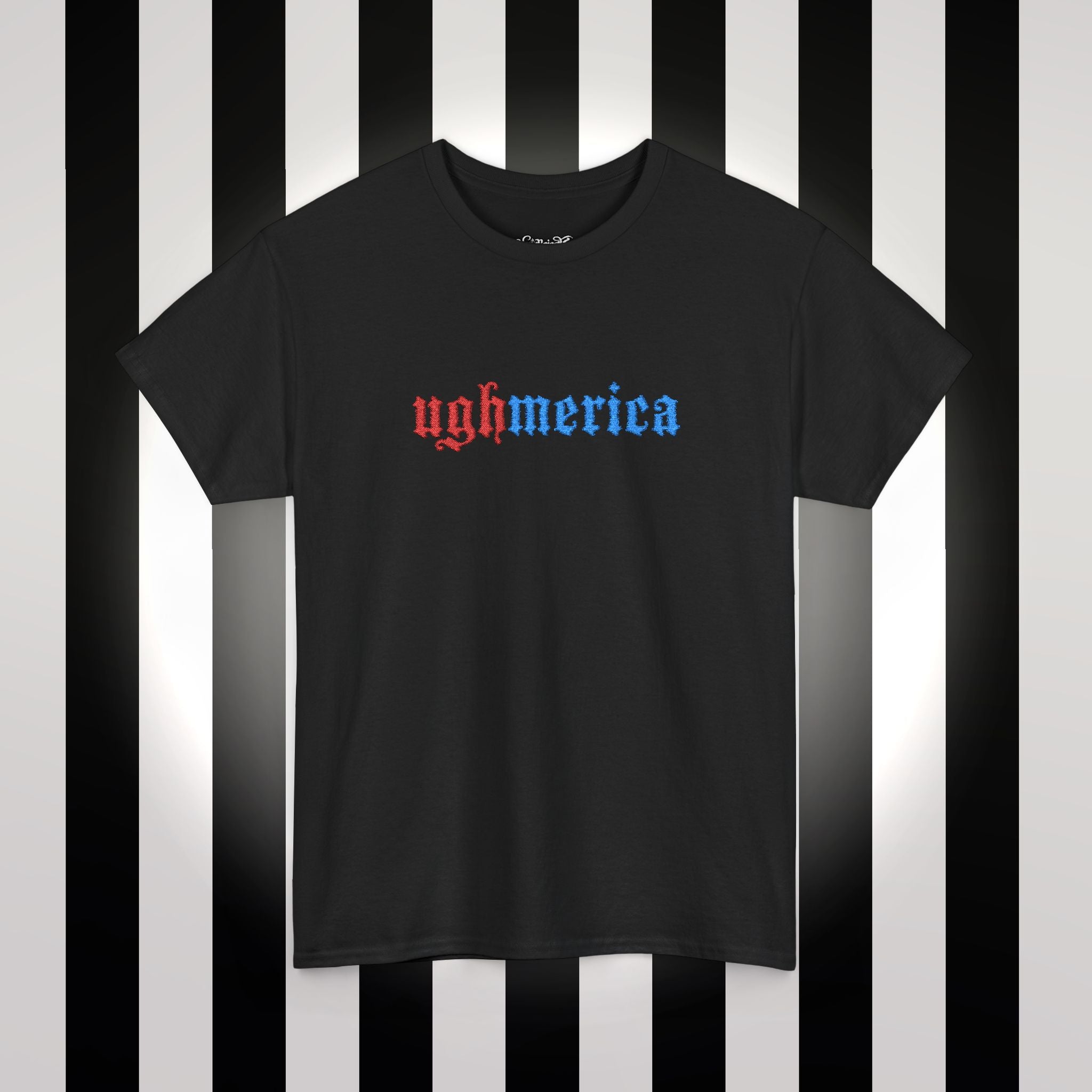 Ughmerica T-Shirt — Distressed Red & Blue Graphic Tee