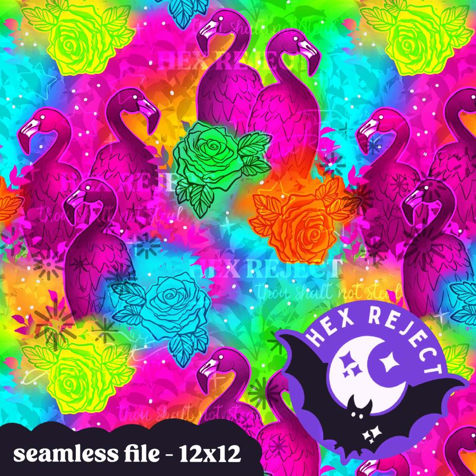Goth Flamingos - Seamless file
