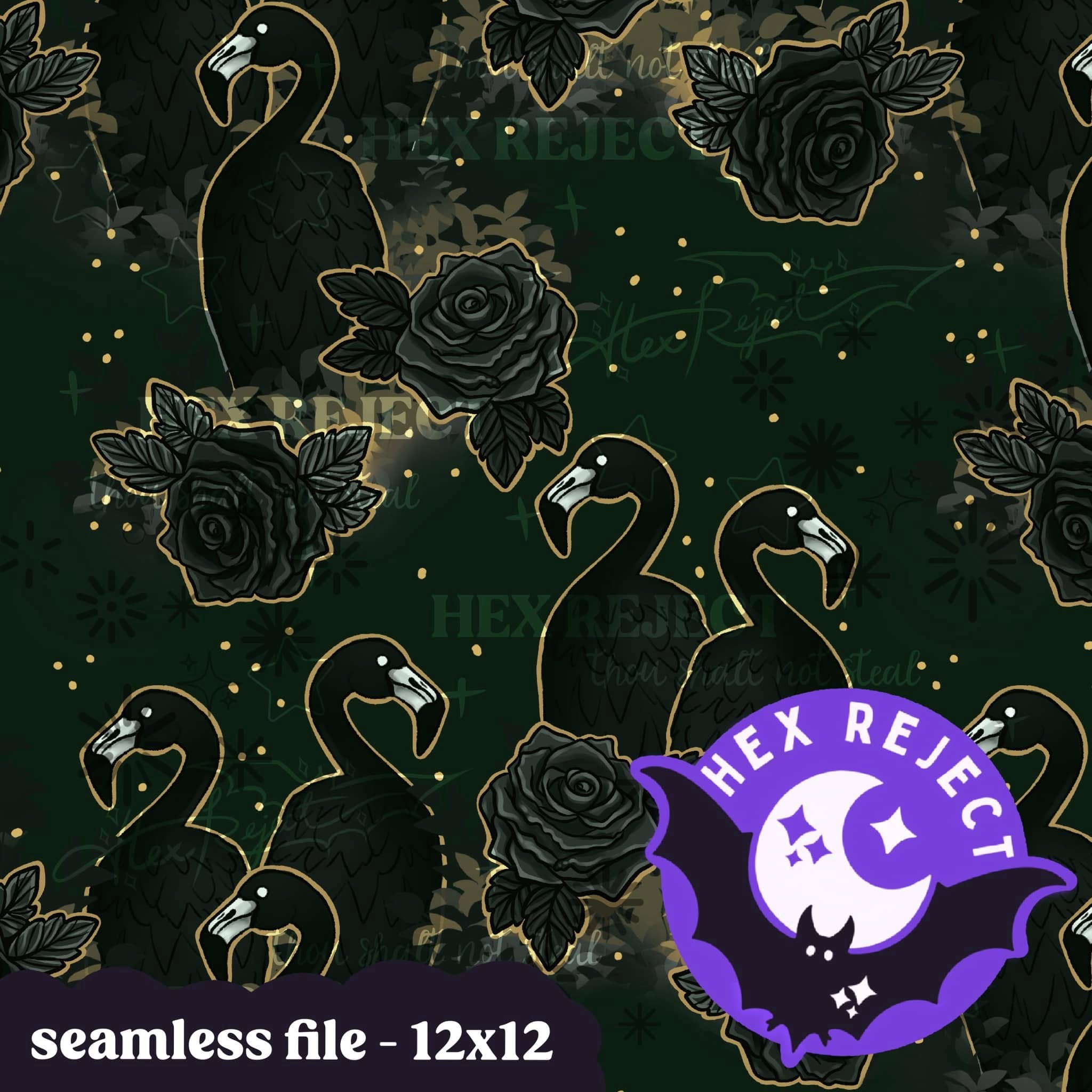 Goth Flamingos - Seamless file