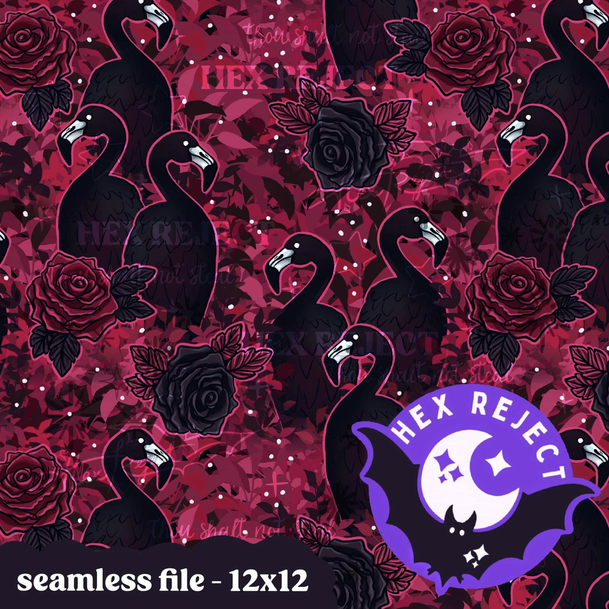 Goth Flamingos - Seamless file