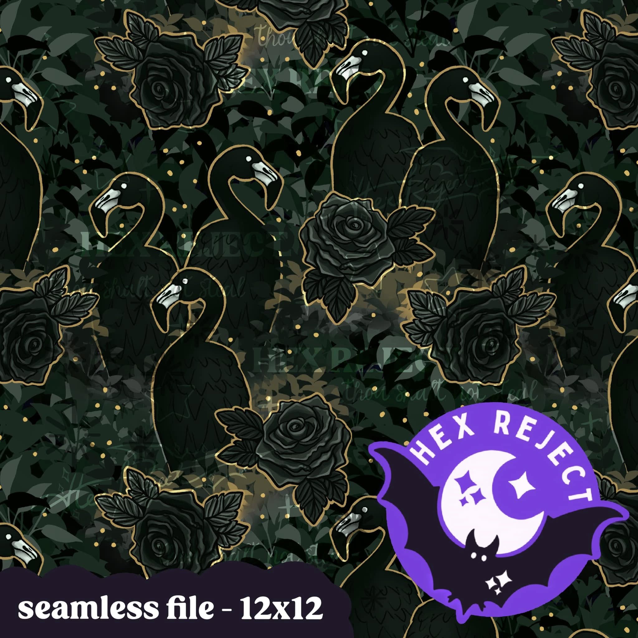 Goth Flamingos - Seamless file