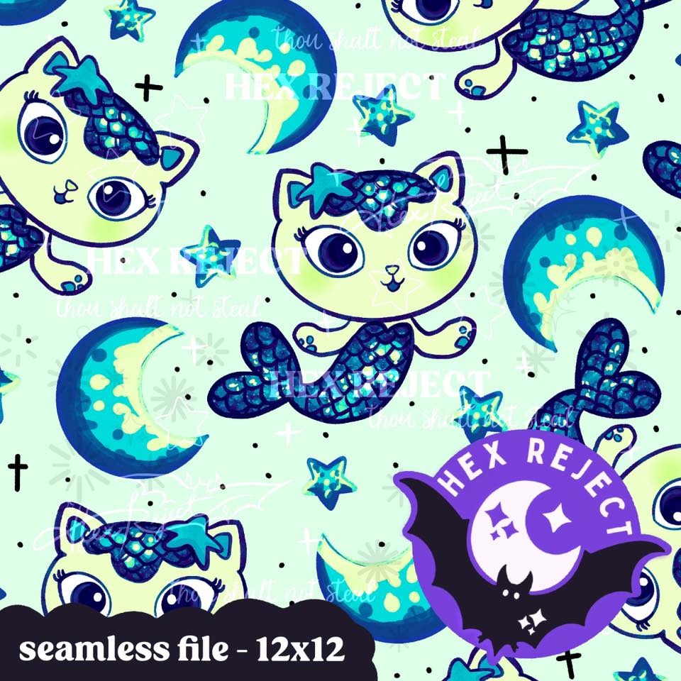 Mermaid Cat - Seamless file