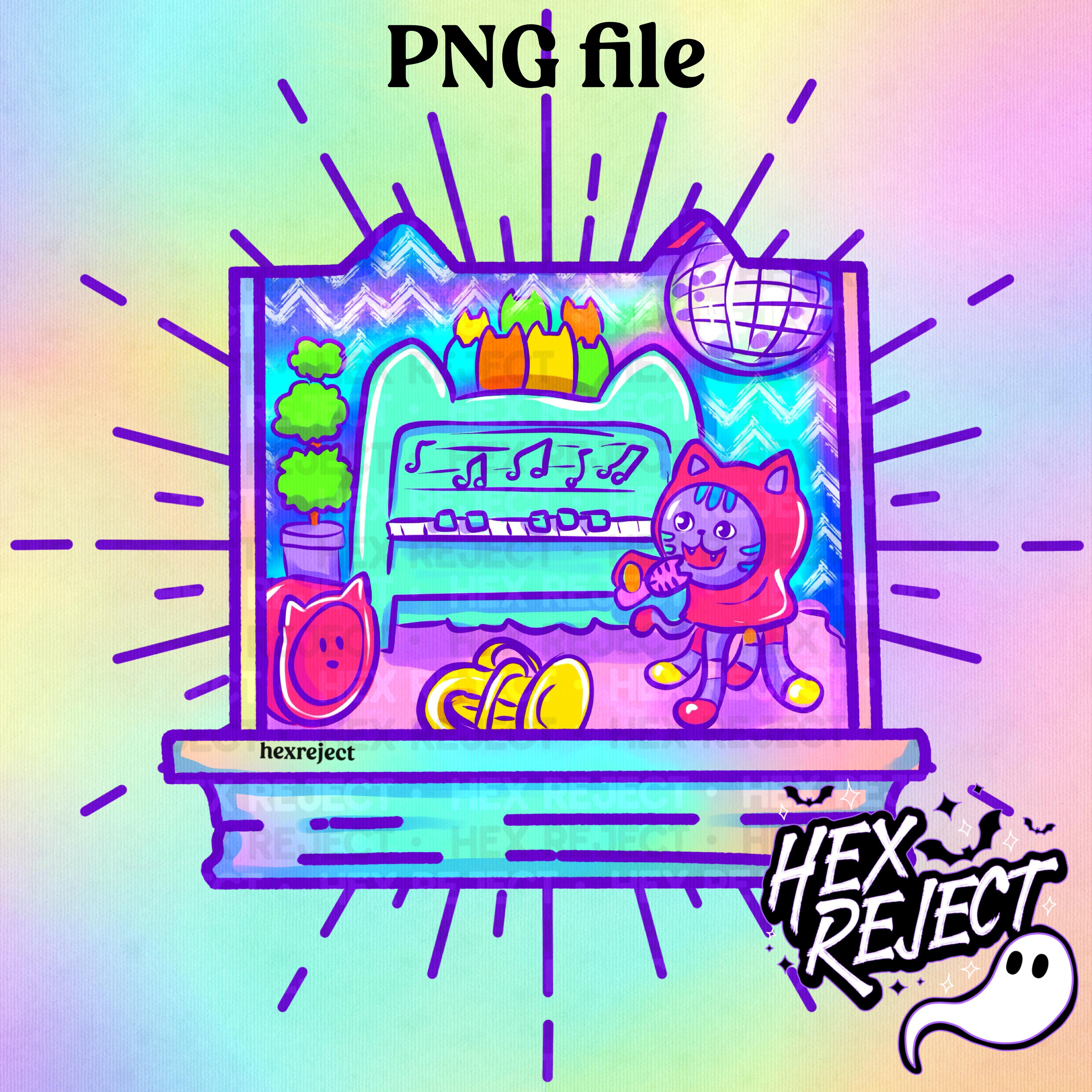 Cat Dollhouse Individual Rooms - PNG / Sub file