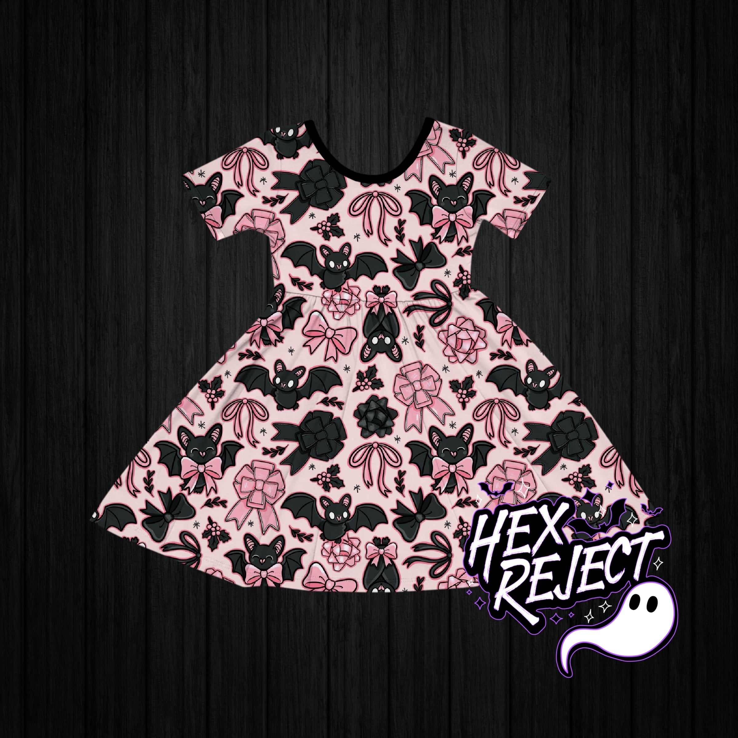 Bats & Bows twirl dresses / preorder *arrives by early Nov* / kids comes with ruffled bottom