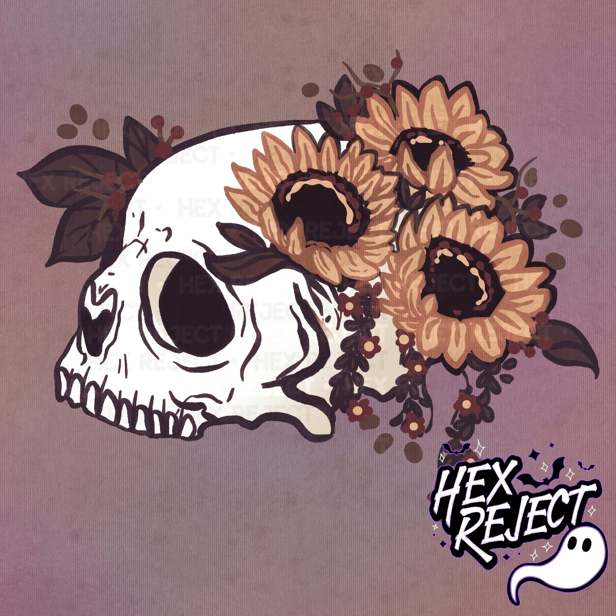Sunflower Skull - PNG / Sub file