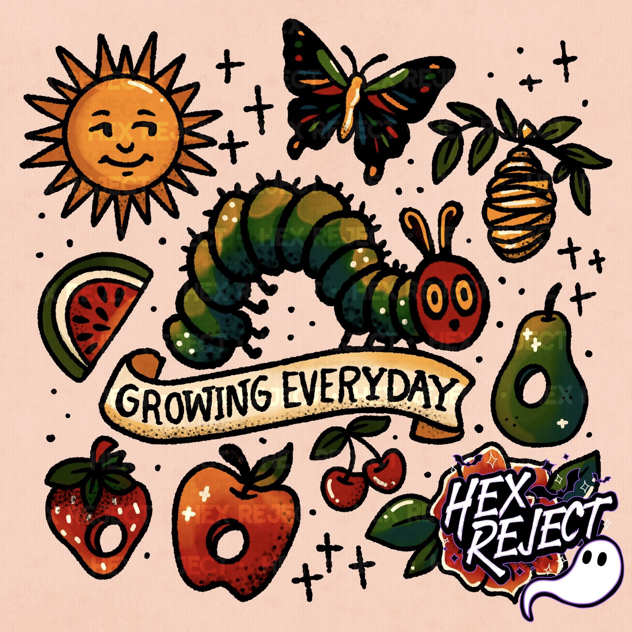 Tattoo Caterpillar - PNG / Sub file