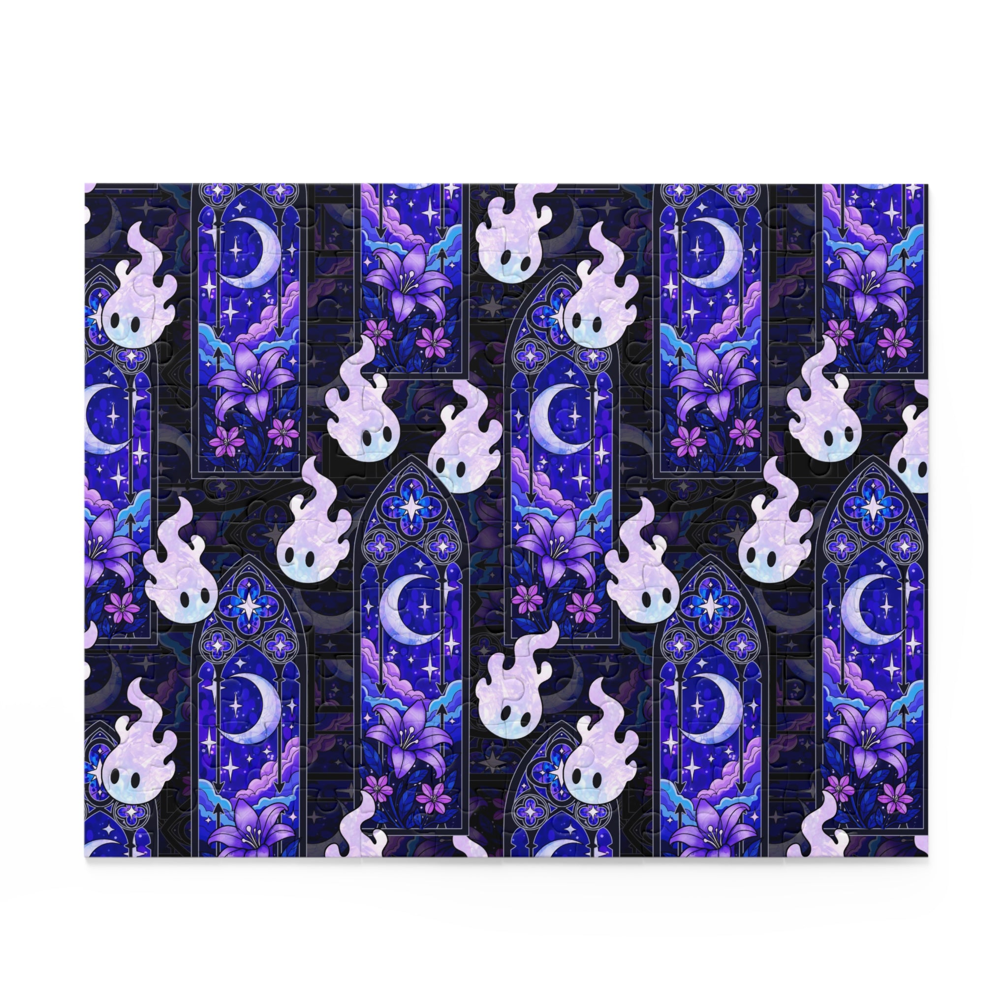 Hex Sprite Puzzle — Moonlit Stained-Glass Pattern (120/252/500-Piece)