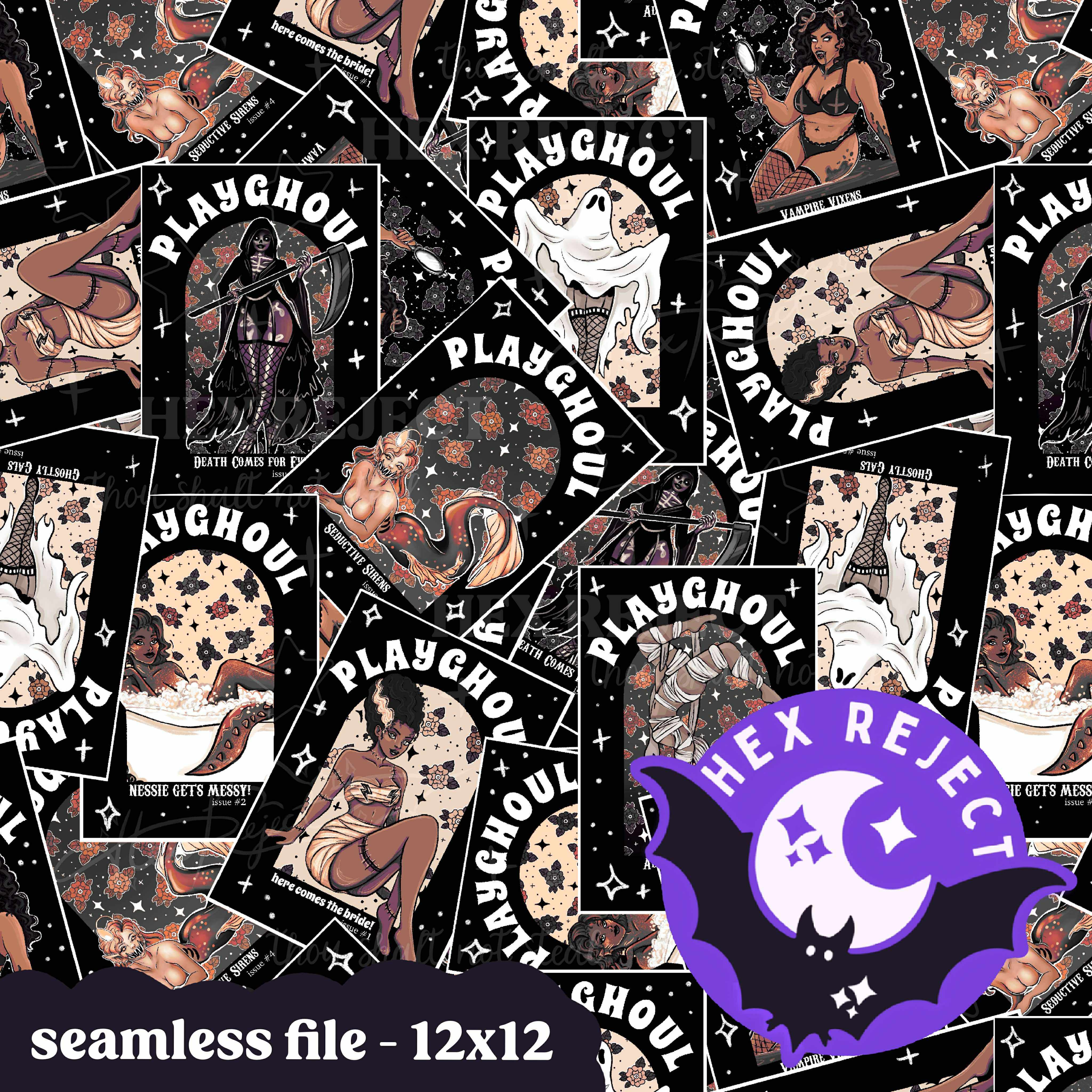 Playghoul Magazine Mashups - SMALL HANDMADE SHOPS ONLY - Seamless file