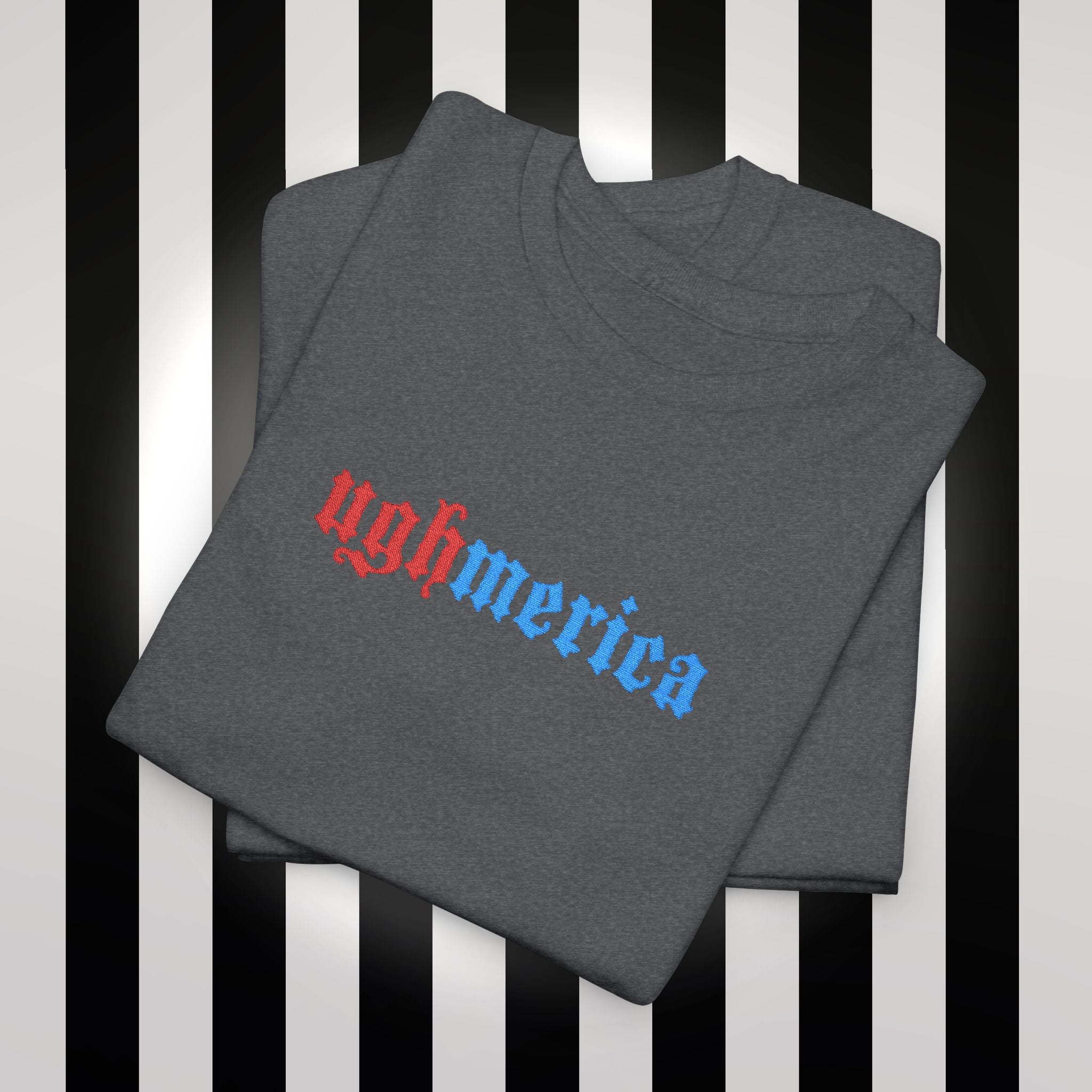 Ughmerica T-Shirt — Distressed Red & Blue Graphic Tee