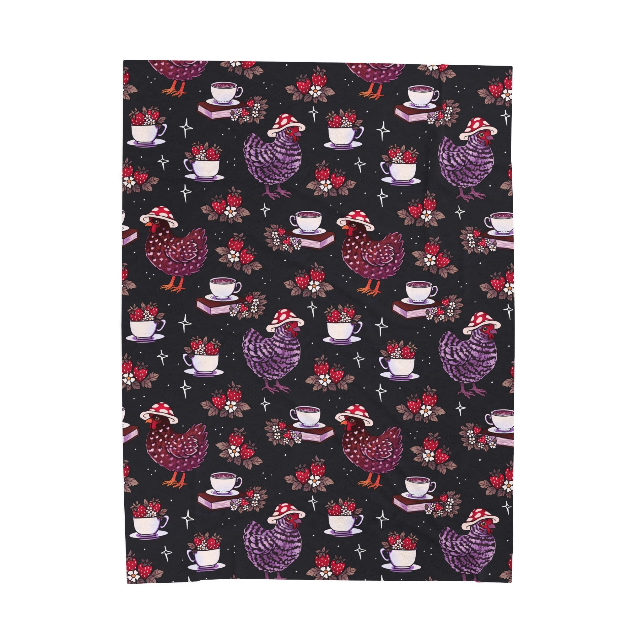 Cottage Chickens - Cozy Velveteen Plush Blanket