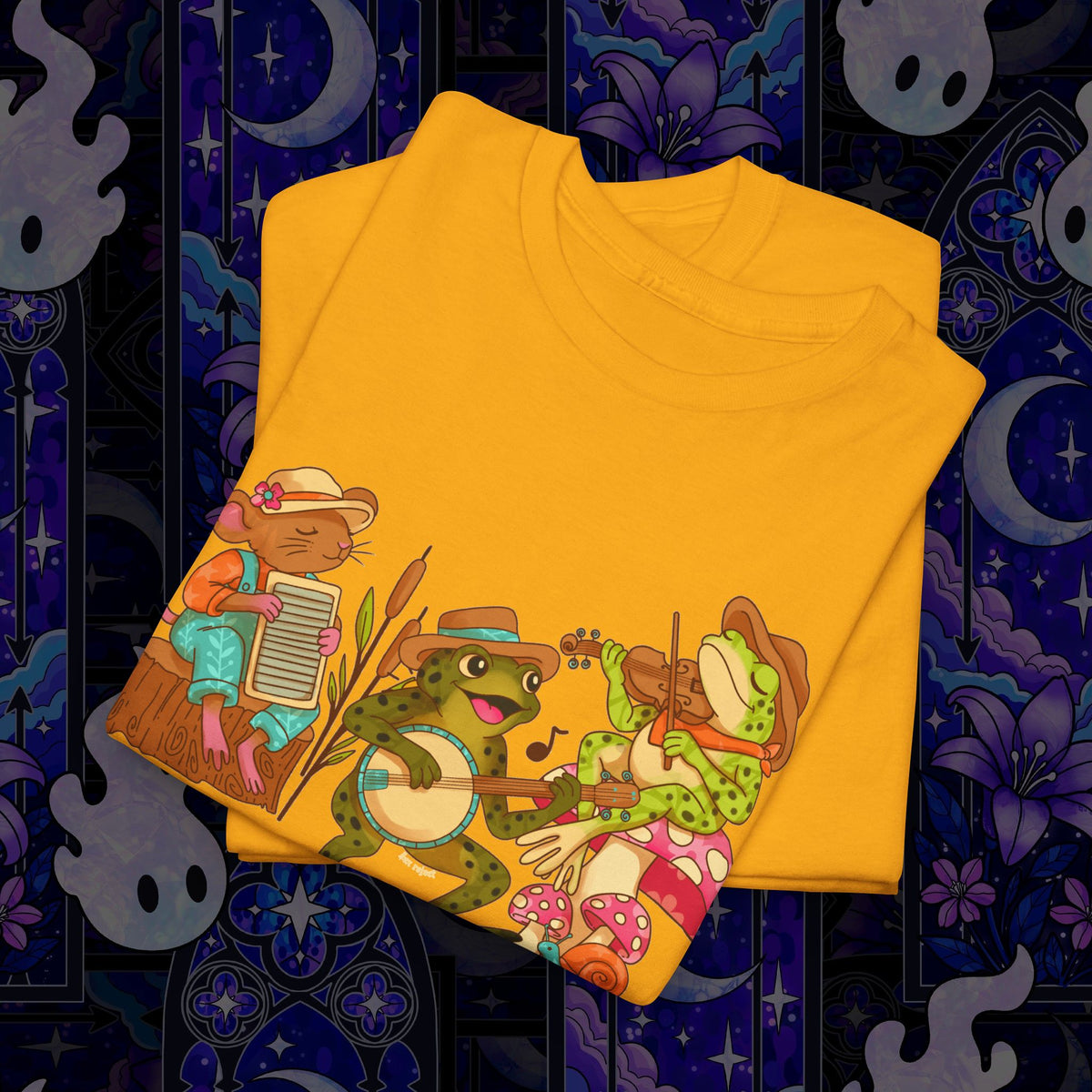 Support Your Local Swamp Band T-Shirt — Cute Frog & Mushroom Band Tee