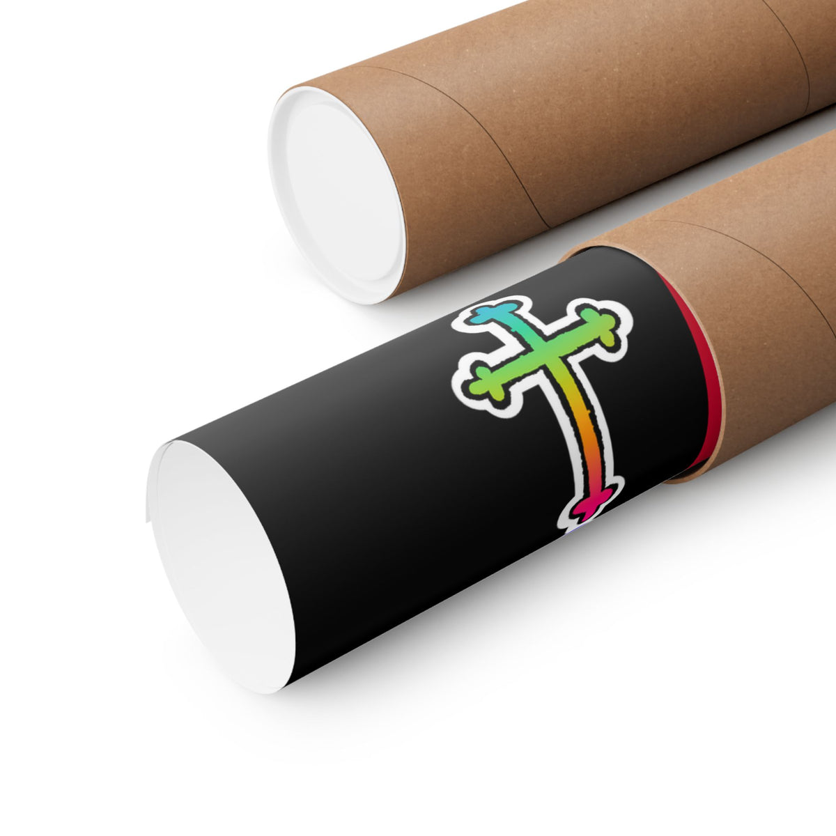Gay the Pray Away Matte Poster — Rainbow Prayer Hands LGBTQ+ Wall Art