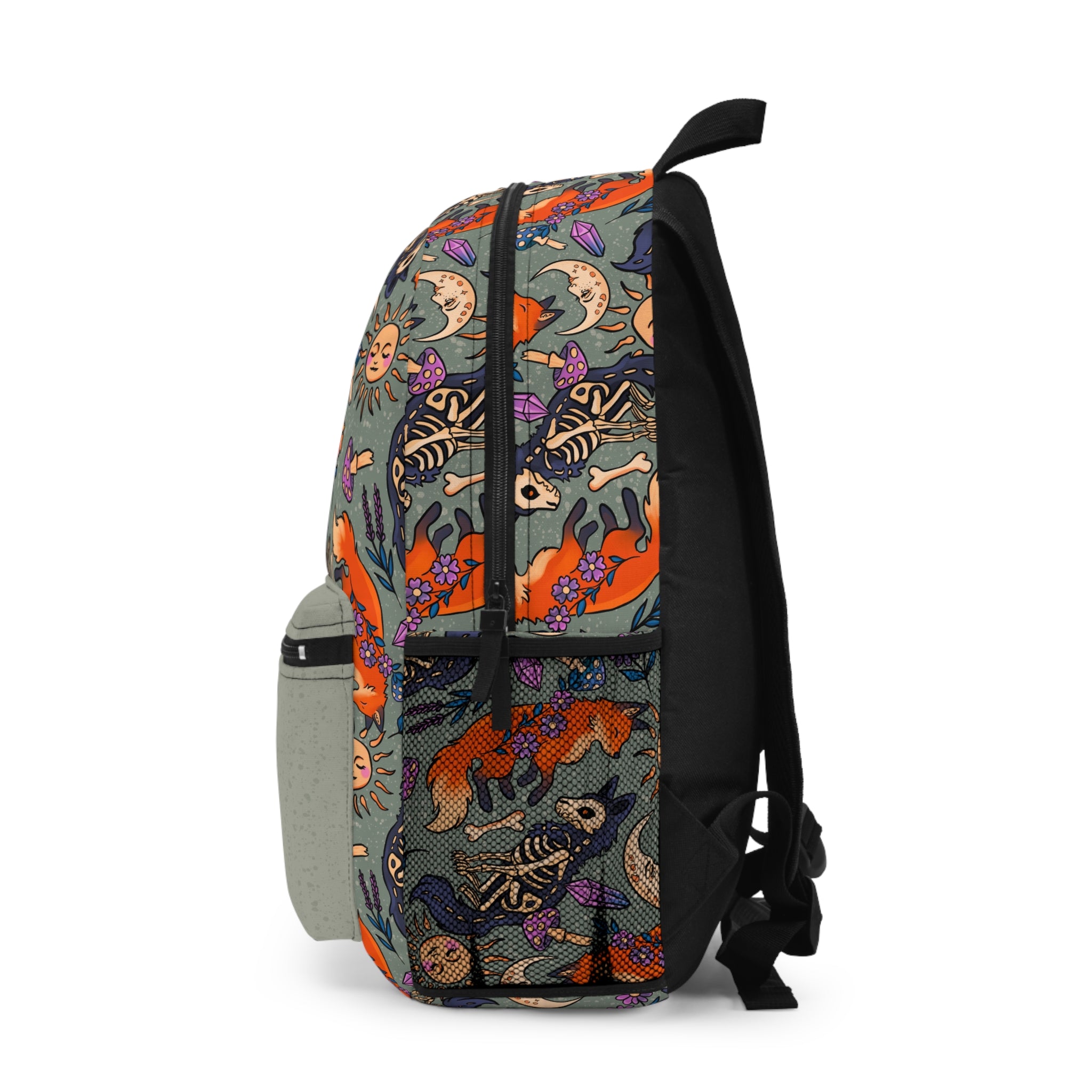 Mystic Fox & Moon Backpack — Boho Celestial Woodland Print