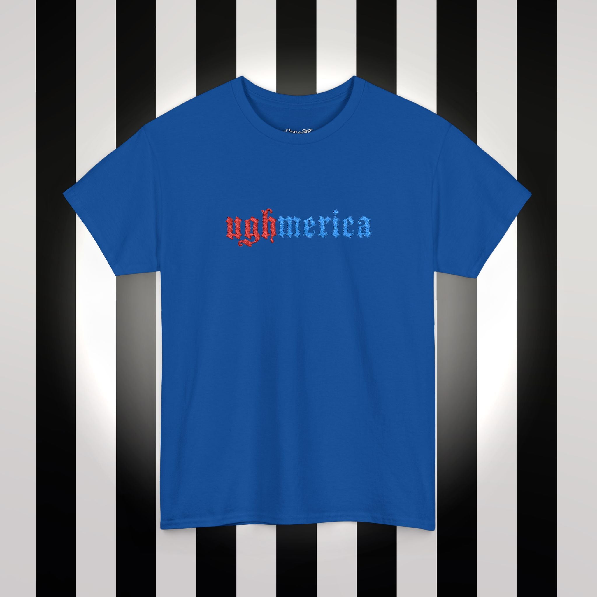 Ughmerica T-Shirt — Distressed Red & Blue Graphic Tee