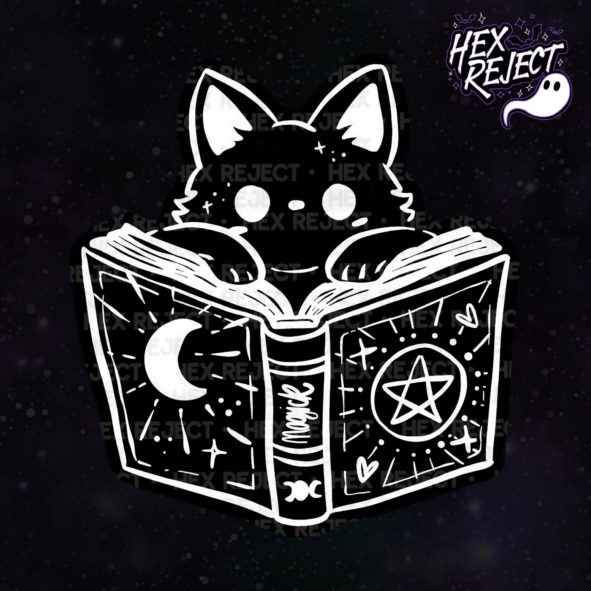 Bookish Kitty Witches - Seamless & PNG files - Hexmas Advent Calendar - Day 16