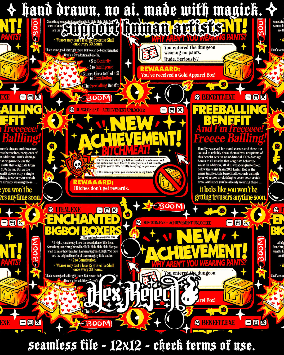 Day Eight - Digital (dungeon crawler Carl popups) : Hextober - Seamless file