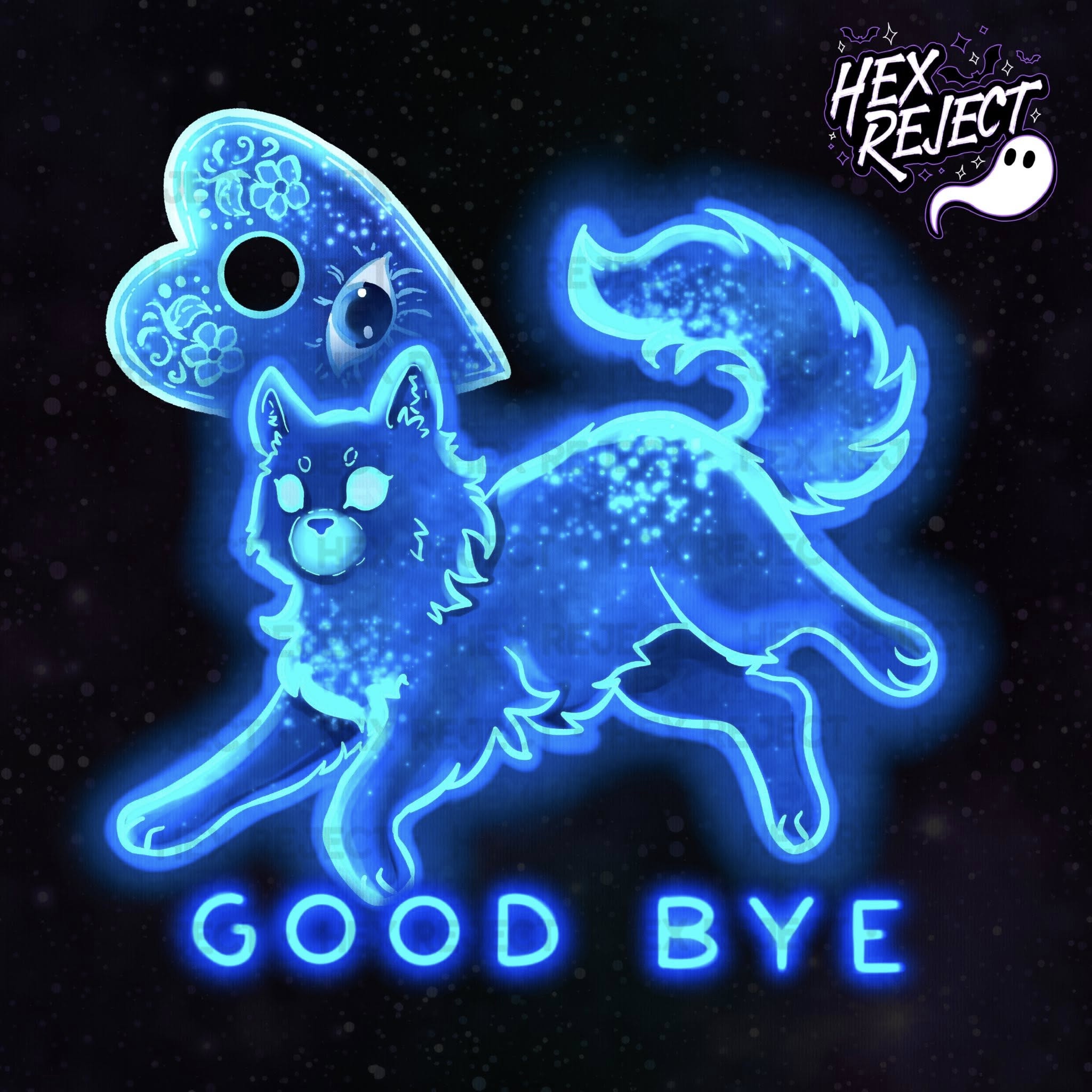 Goodbye Cat Ouija - Seamless & PNG files - Hexmas Advent Calendar - Day 20
