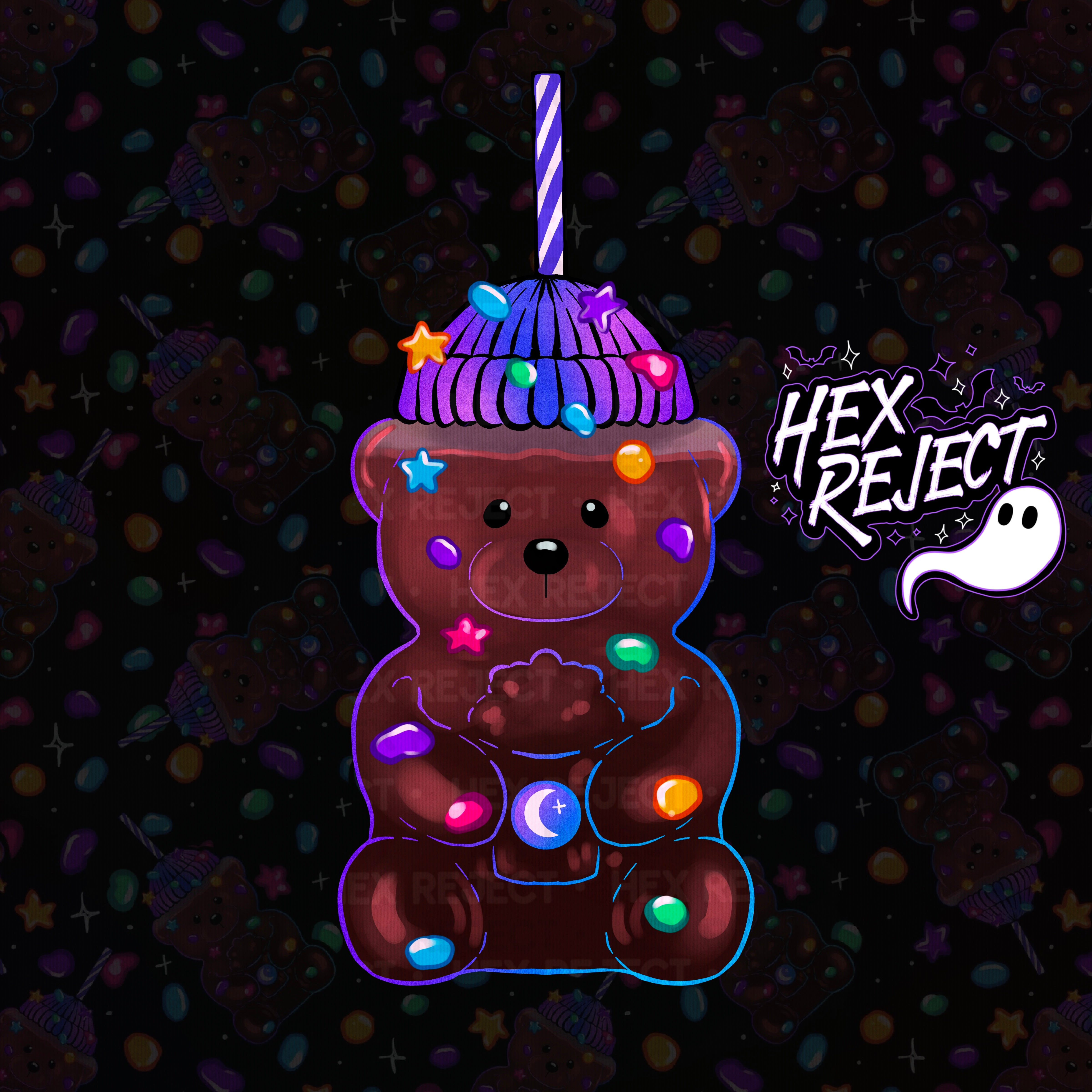 Cosmic Brownie Bear Cup - PNG & Seamless Files