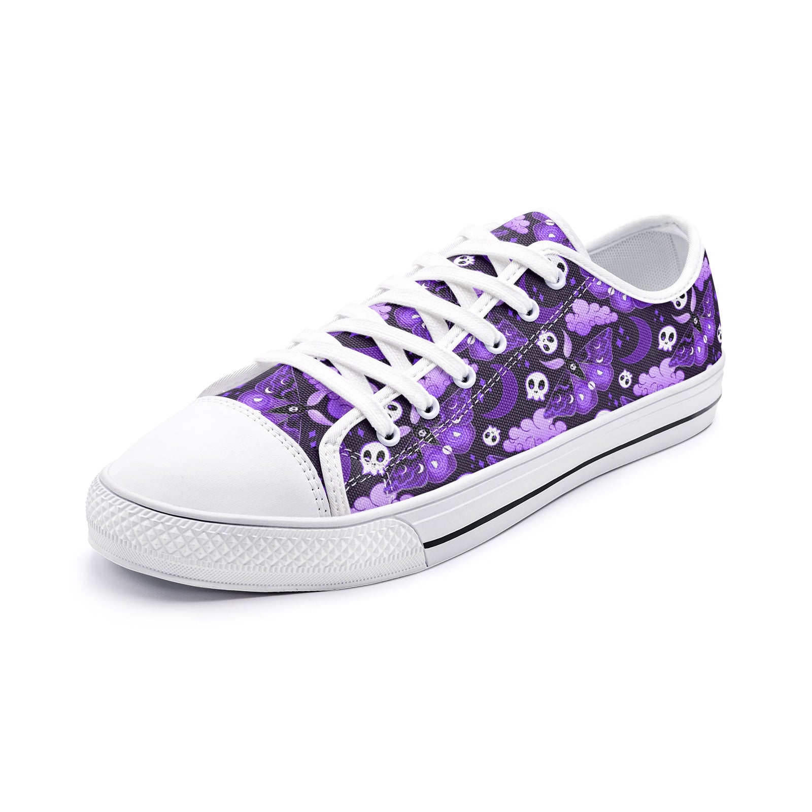 Purple Goth Moth - Unisex Low Top Canvas Shoes