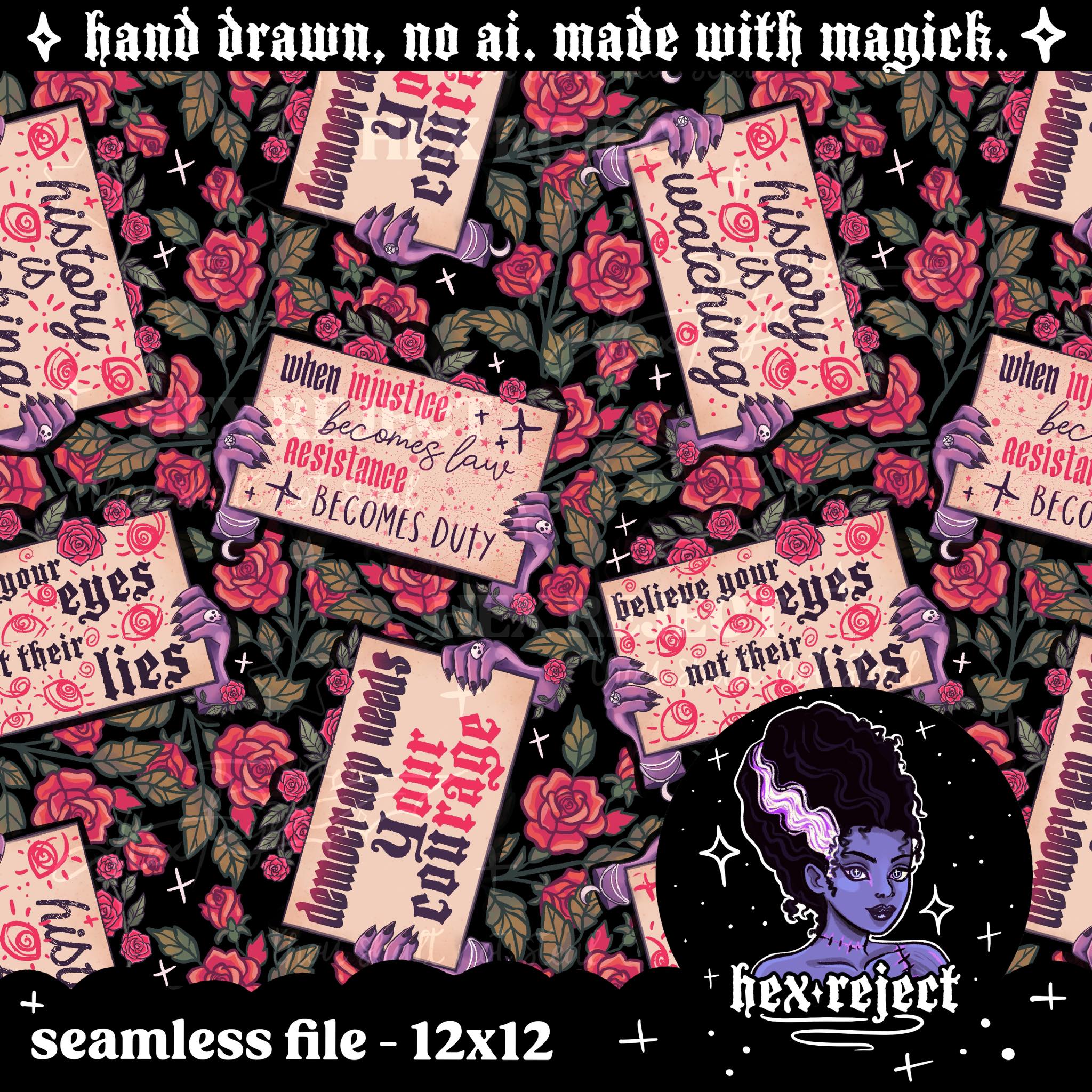 Witchy Protest Signs - Seamless file