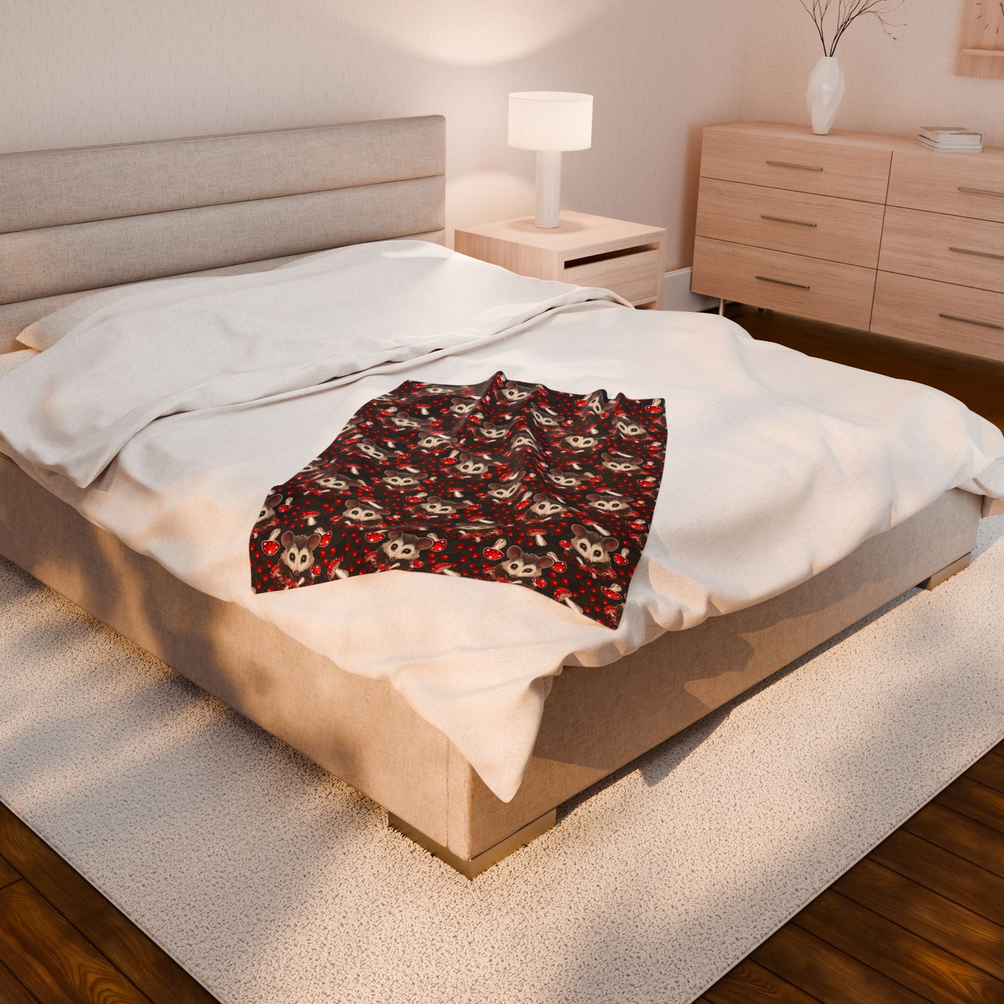 Cottage Possum - Cozy Velveteen Plush Blanket