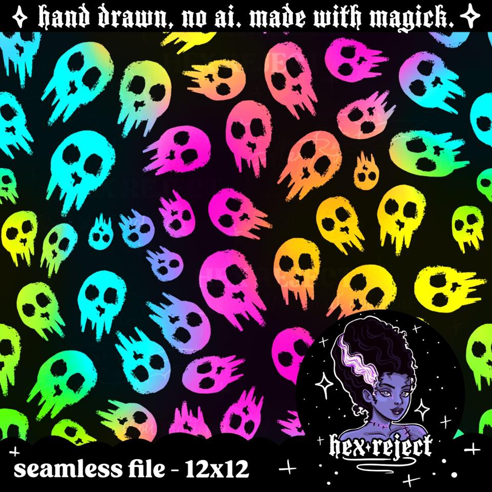 Coord Rainbow Skulls - Seamless Files