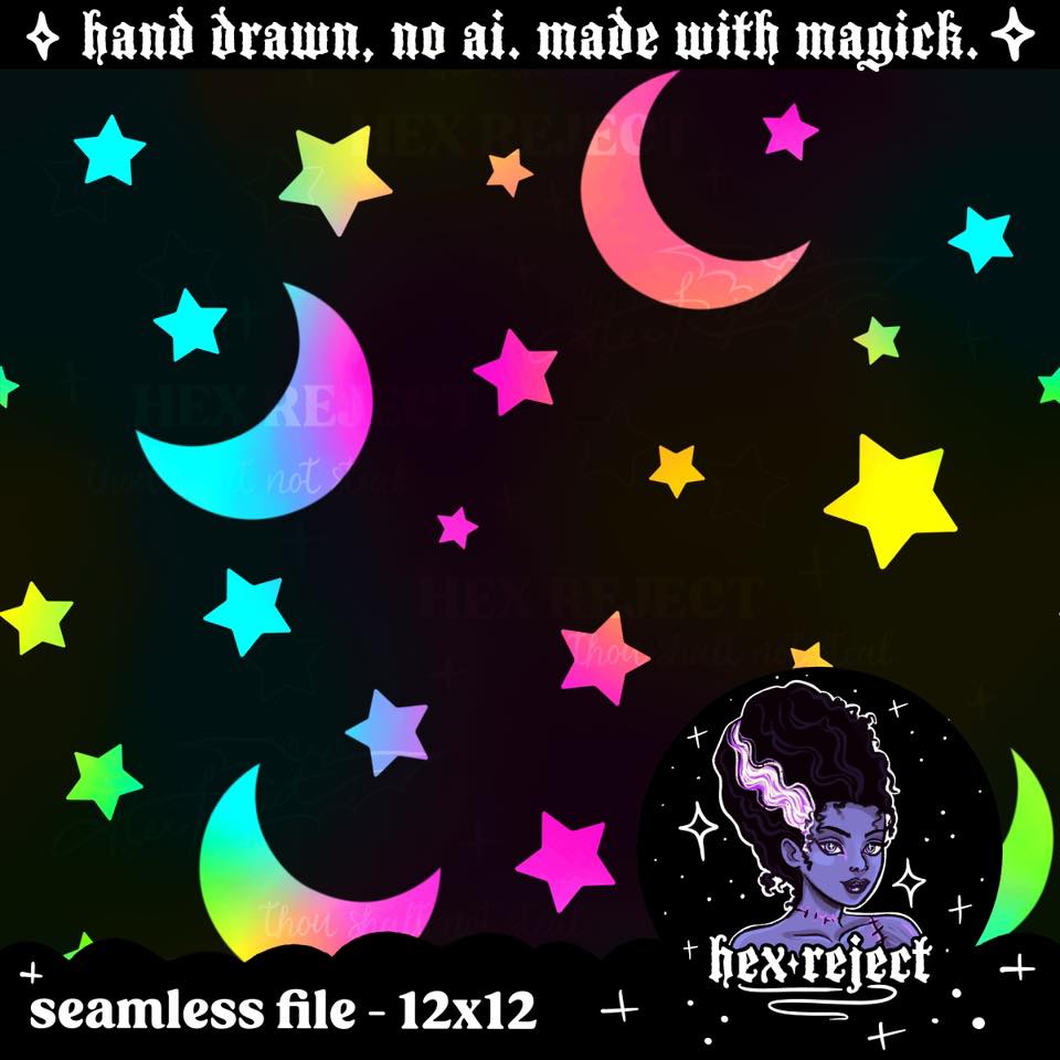 Coord Moon & Stars- Seamless Files