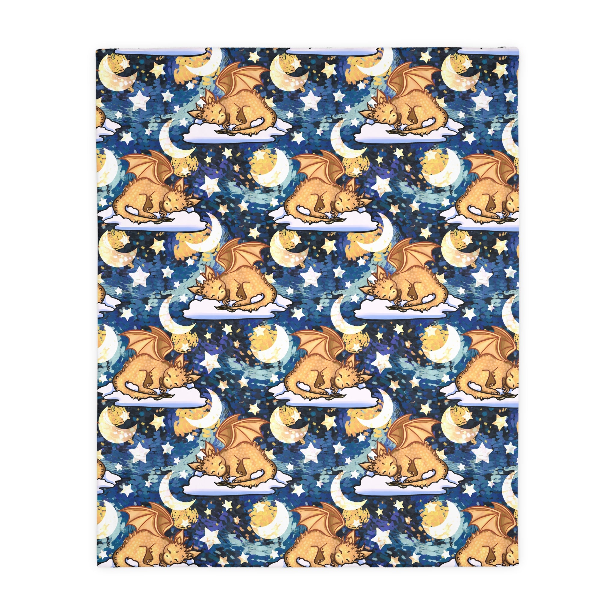 Sleepy Dragon Blanket — Double Sided Reversible Velveteen Throw