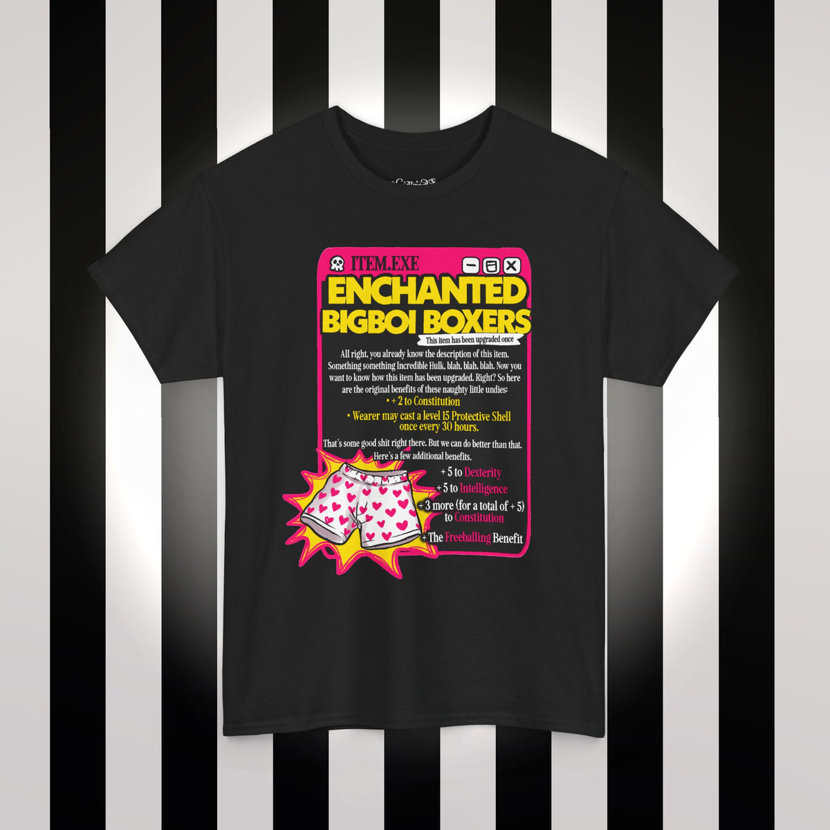 Enchanted Bigboi Boxers Graphic Tee — Freeballing Benefit Novelty Shirt