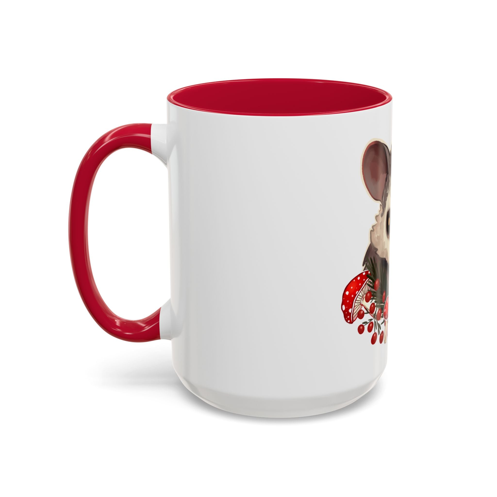 Cottage Possum Coffee Mug - 11oz & 15oz, Whimsical Floral Design for Nature Lovers