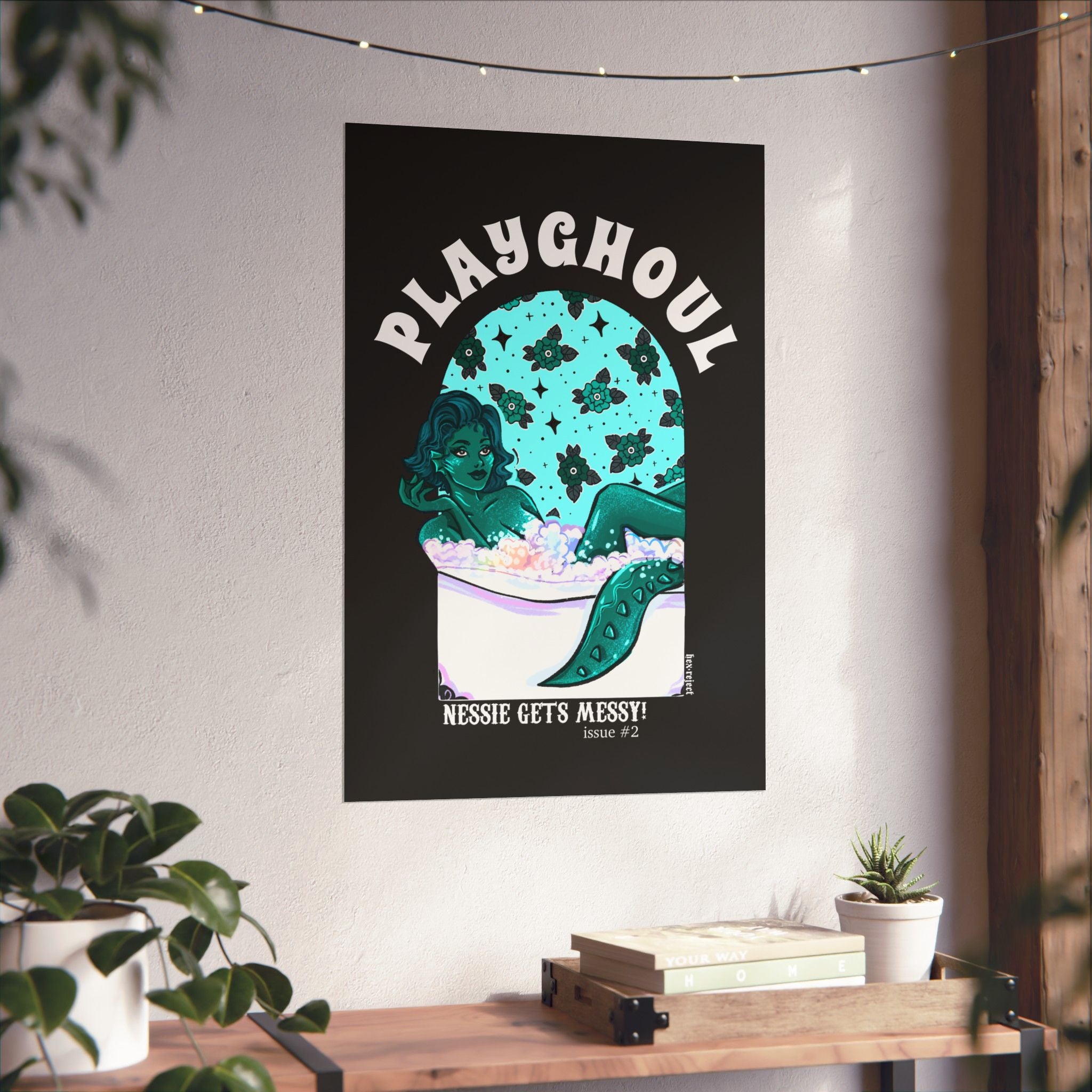 Loch Ness Monster PLAYGHOUL vertical matte poster