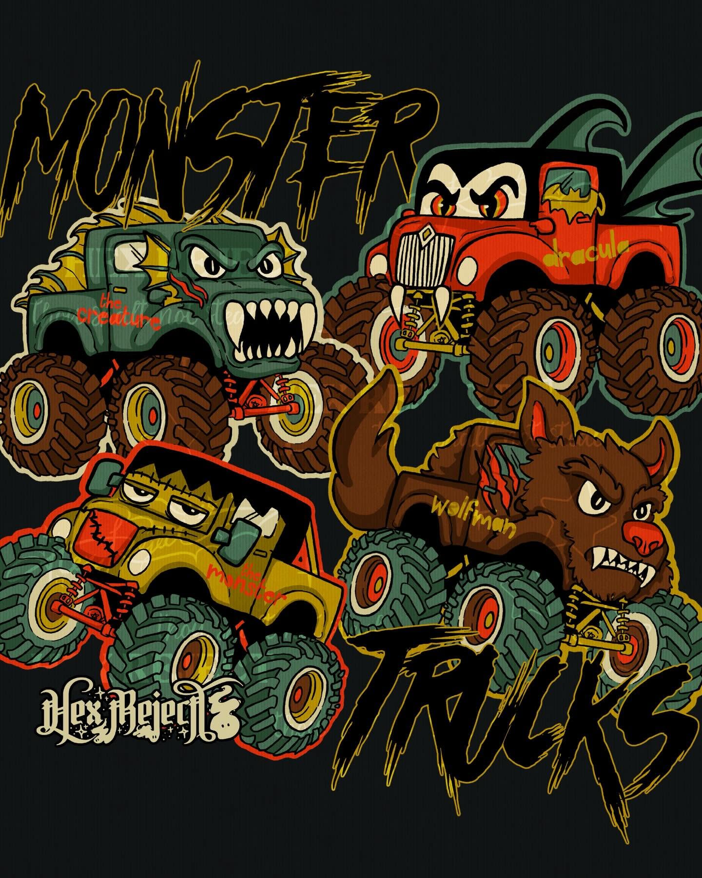 Classic Monster Trucks - Sub/PNG File