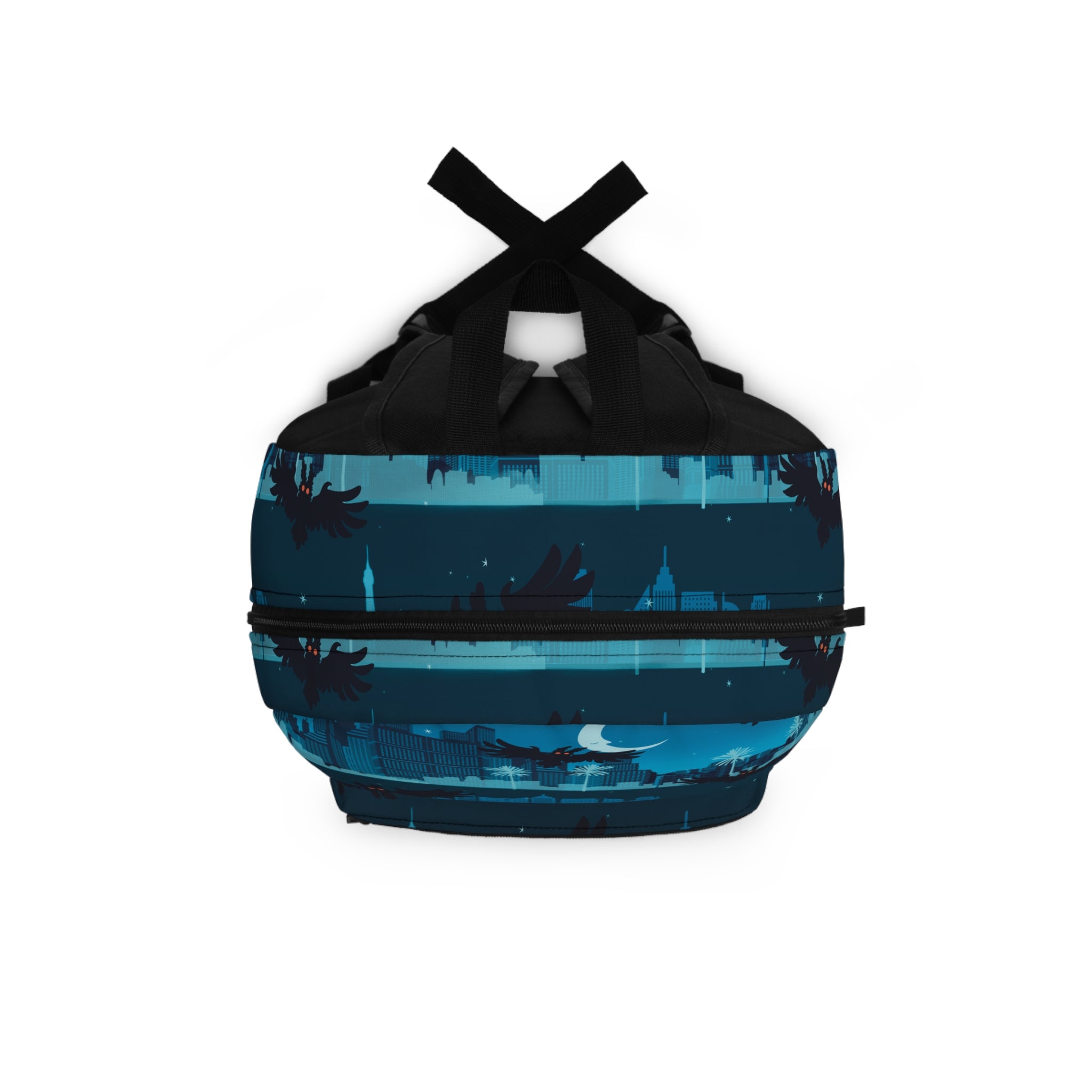Mothman Nightscape Backpack — Gothic Lofi Skyline School Bag