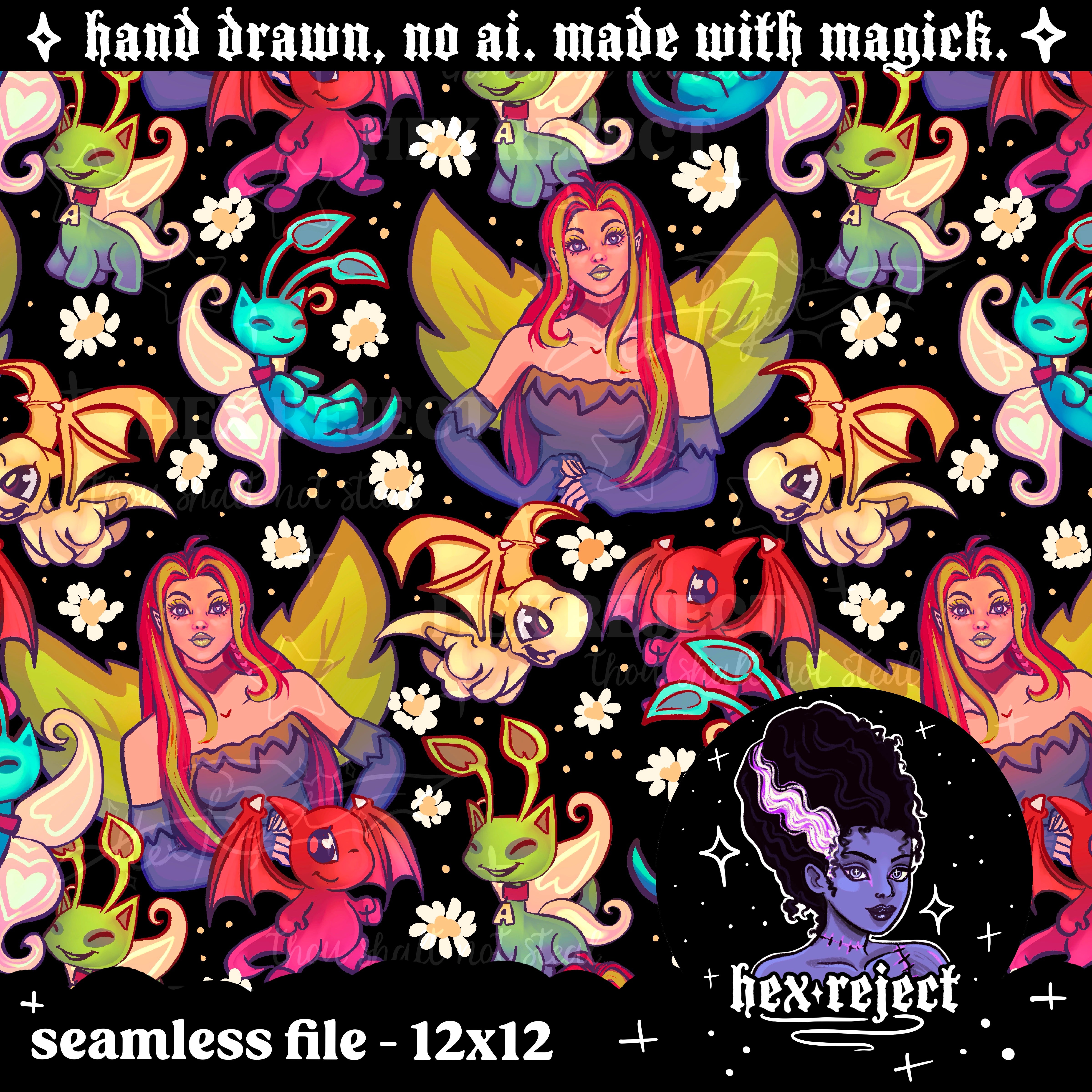 Fae - Seamless & png file - 14 days of yuck