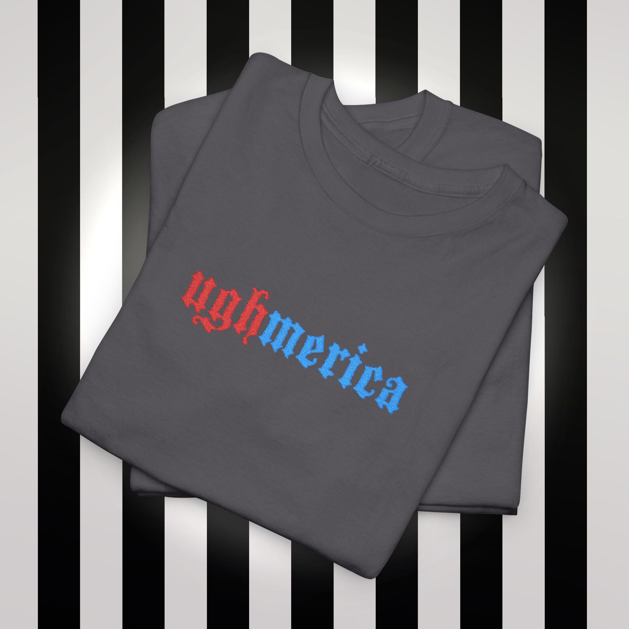 Ughmerica T-Shirt — Distressed Red & Blue Graphic Tee