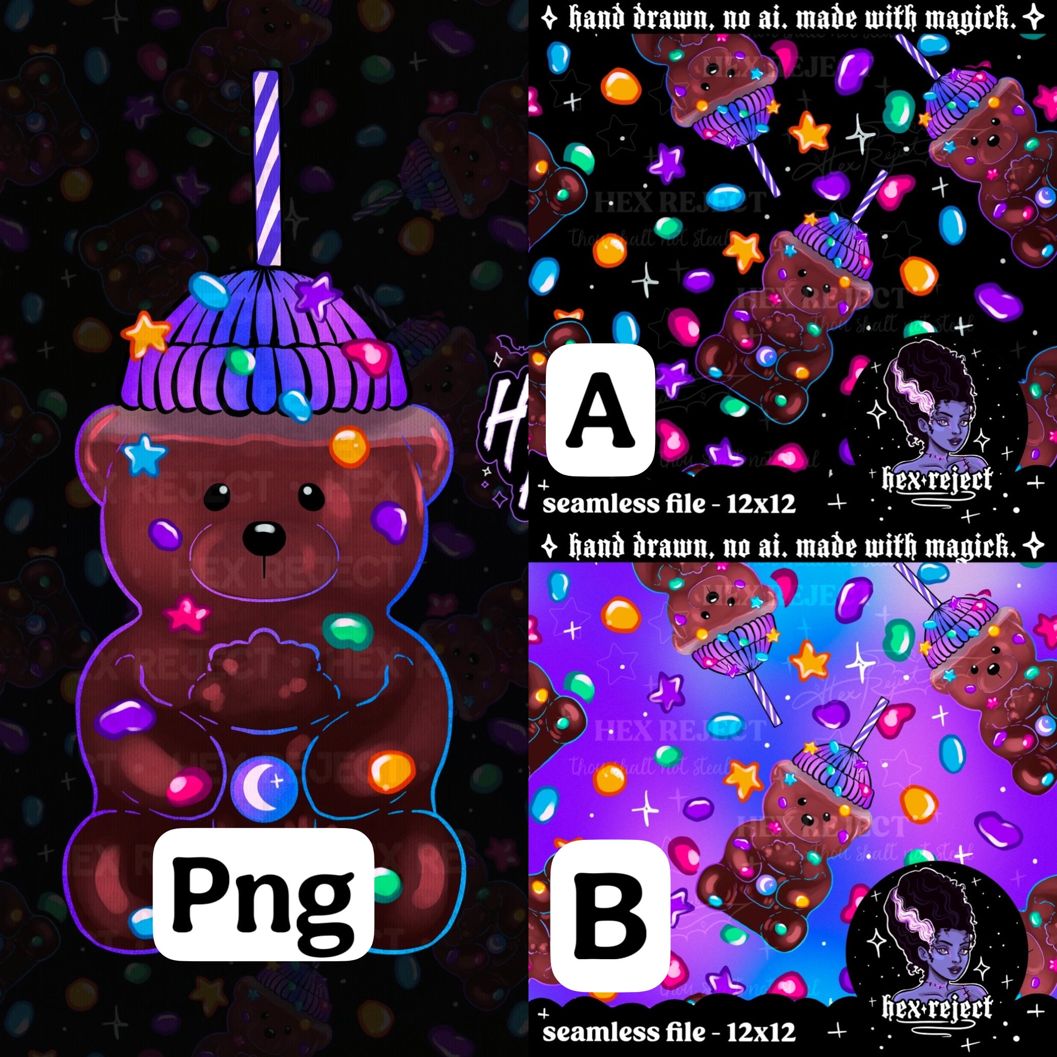 Cosmic Brownie Bear Cup - PNG & Seamless Files